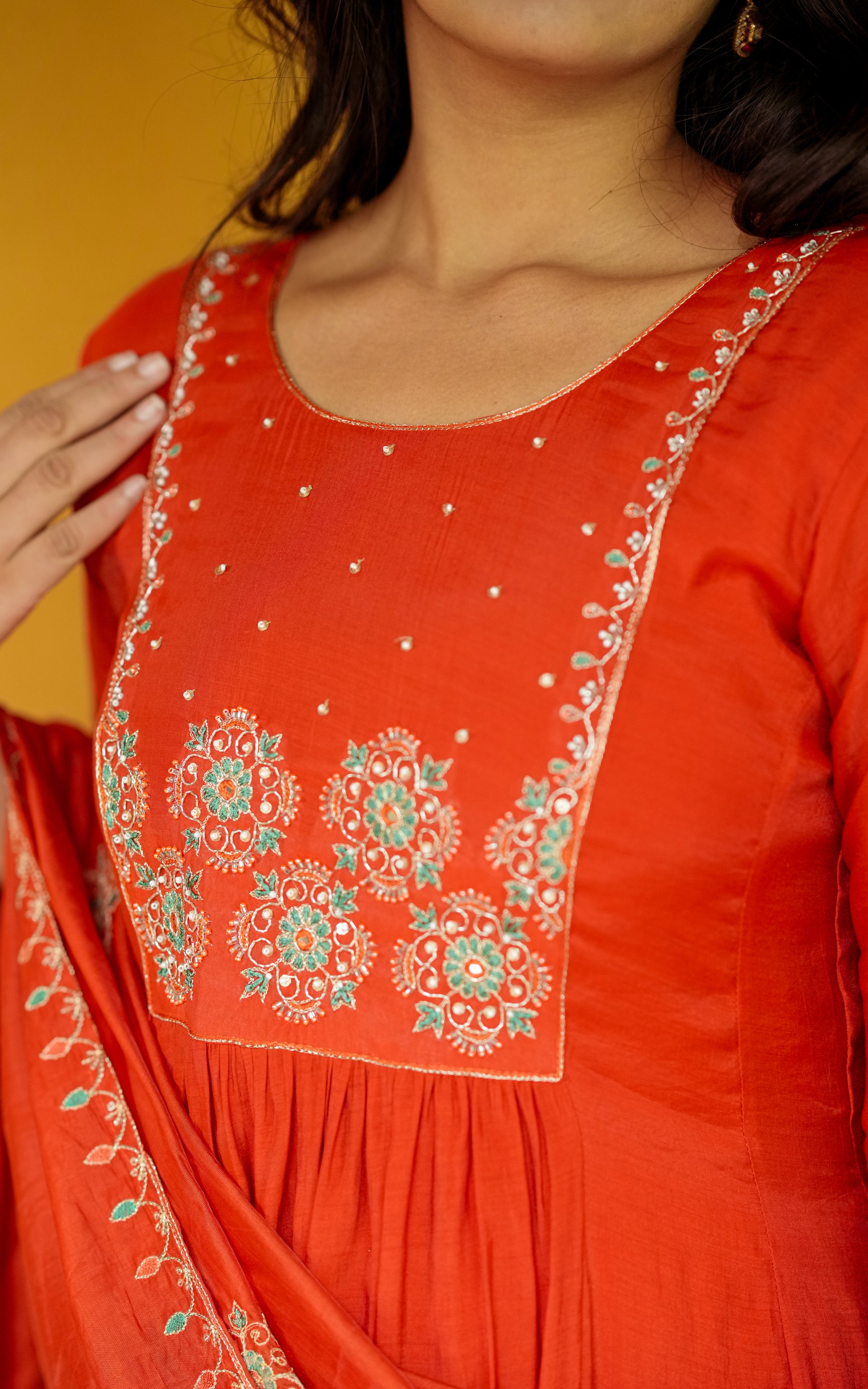Embroidered Anarkali kurti sets