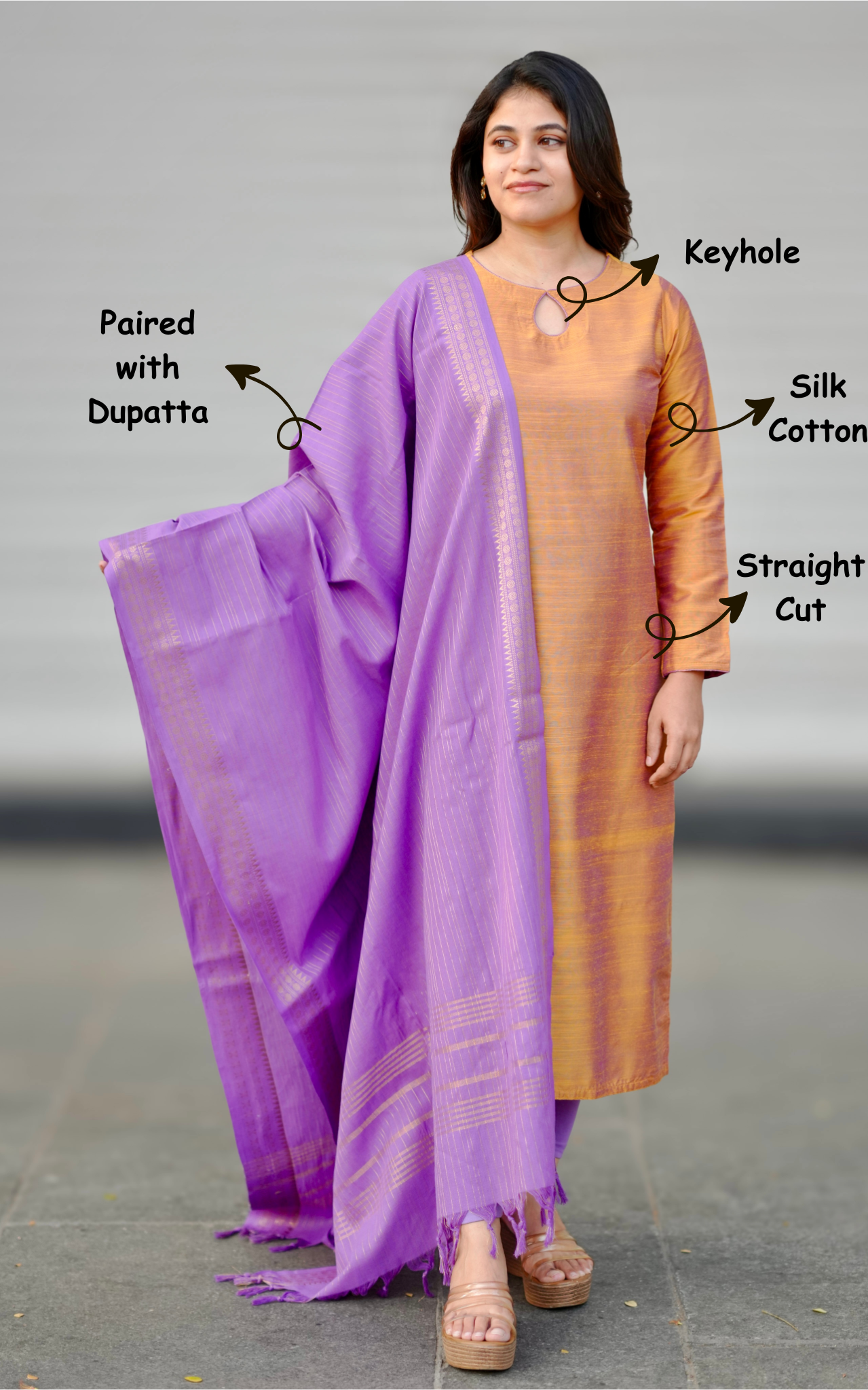 Nakshathra H (Kurti+Dupatta)