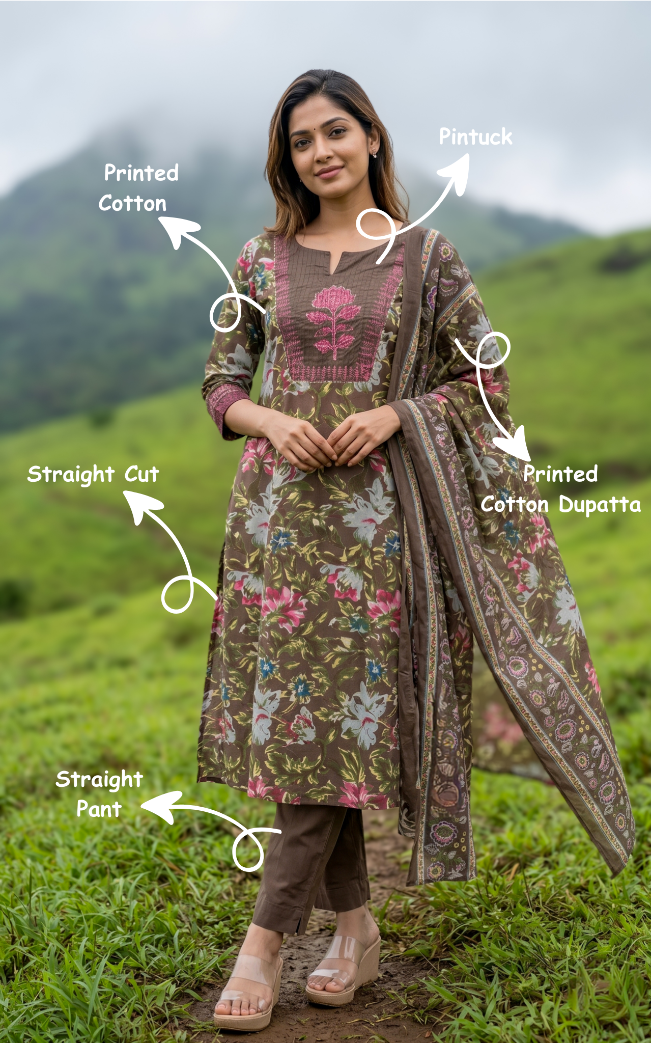 Sharla C (Kurti+Pant+Dupatta)