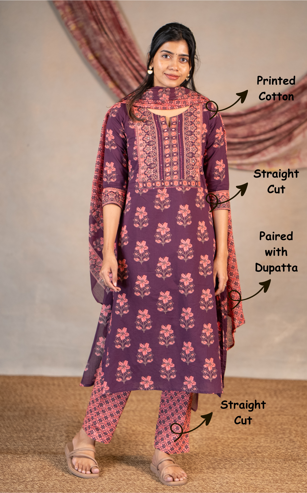 Comfortable and trendy cotton kurti set for women