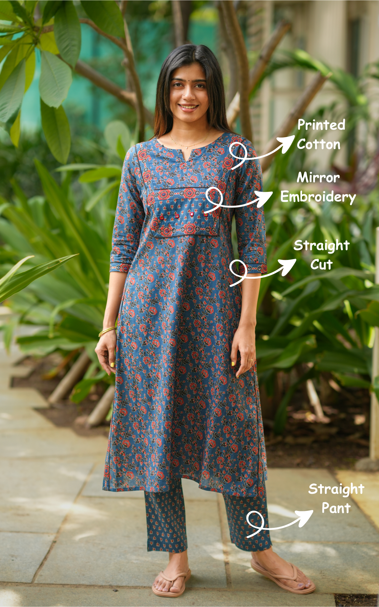 Charvika Blue (Kurti+Pant)
