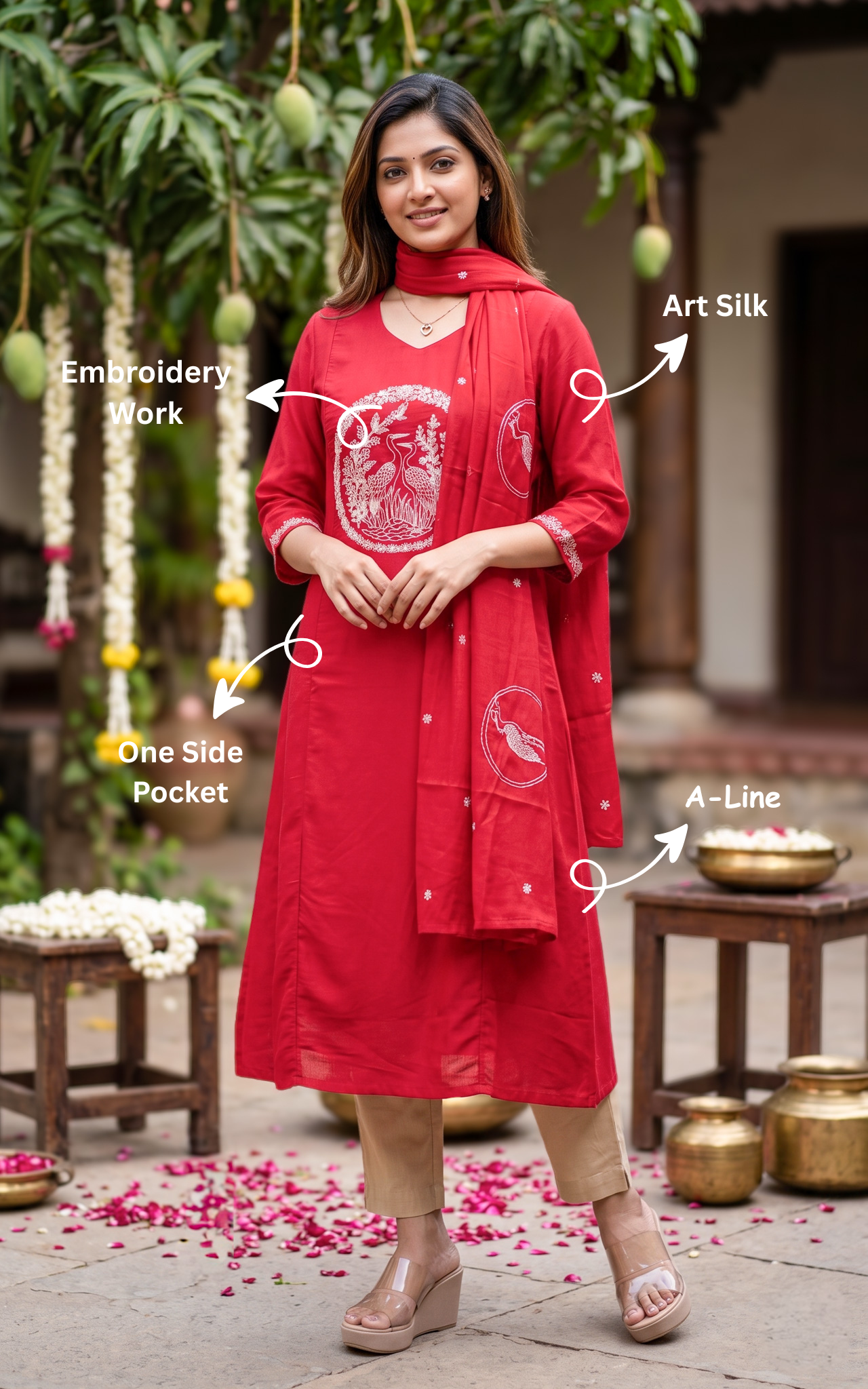 Hansika A (Kurti+Dupatta)