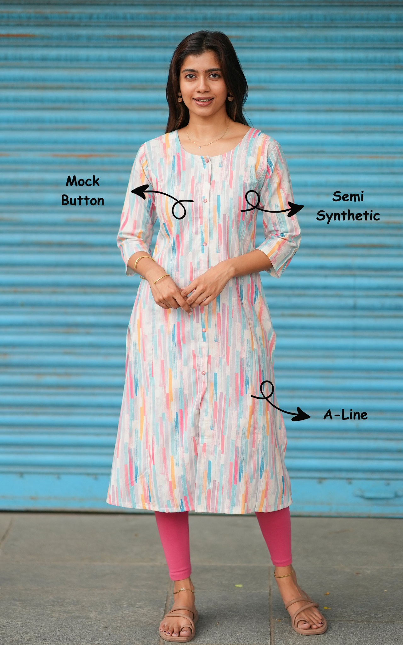 Trendy front slit Aline kurti