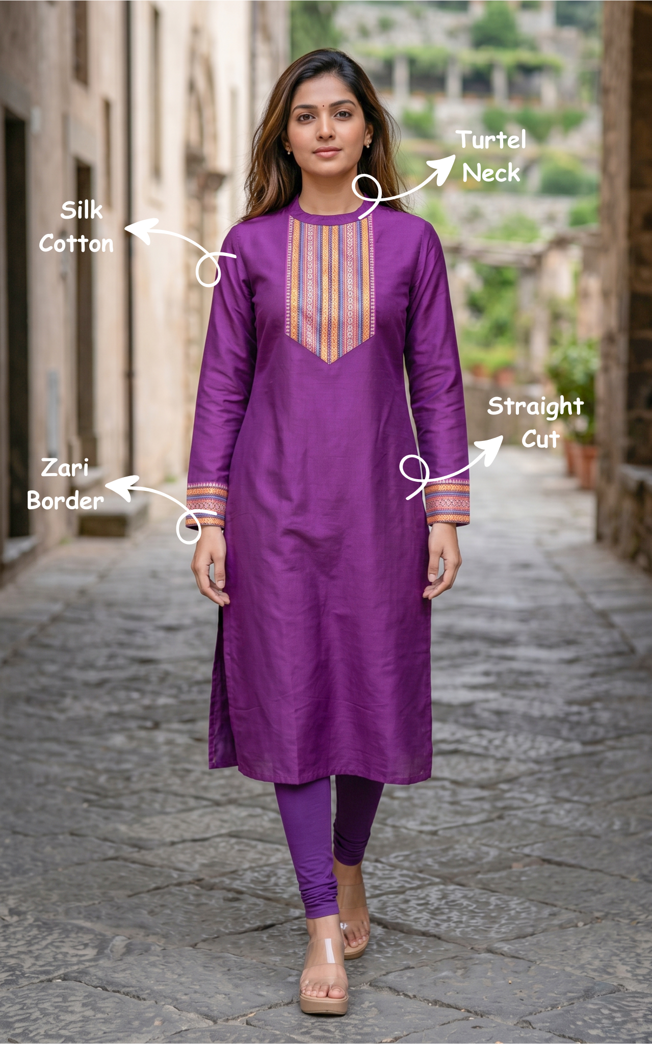 Plum stylish straight cut kurti for women