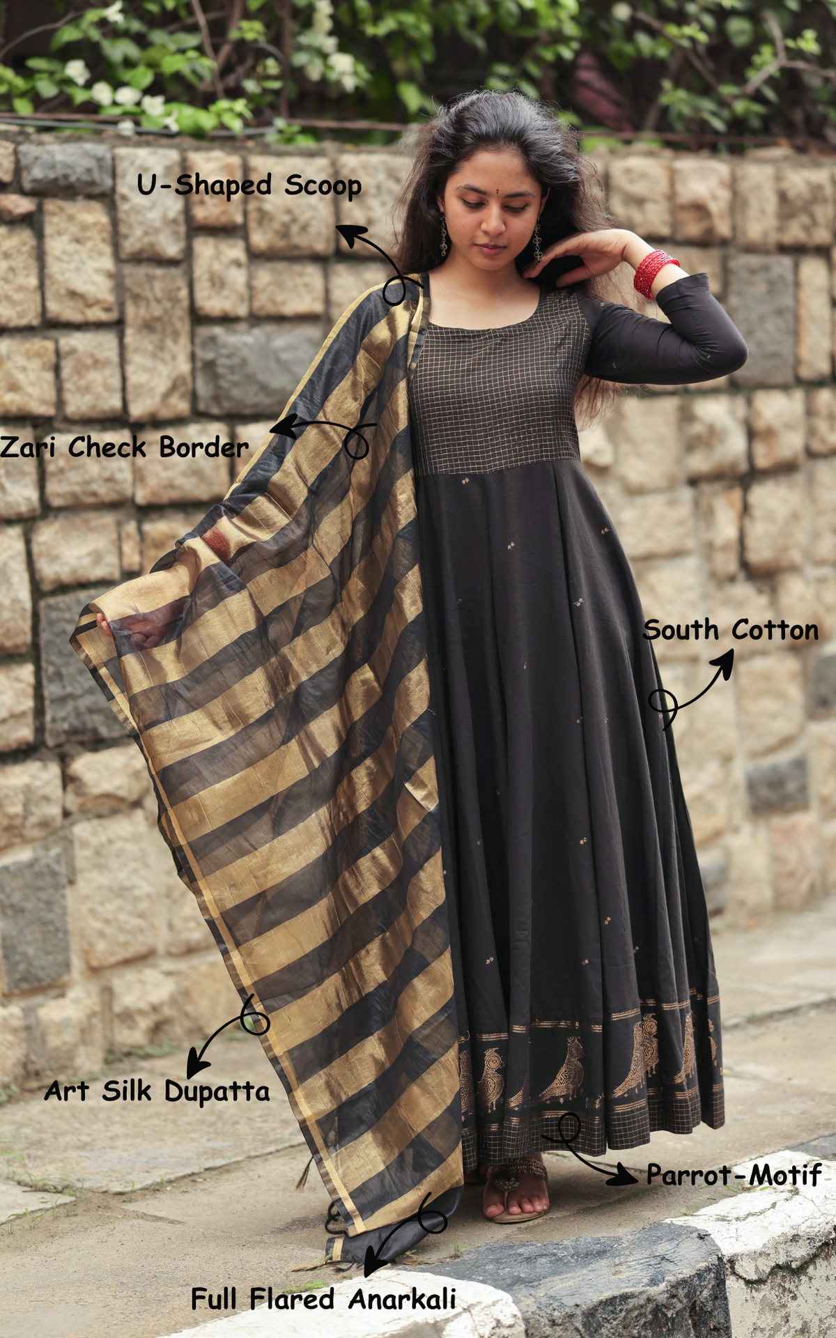Paingili Black (Kurti+Dupatta)