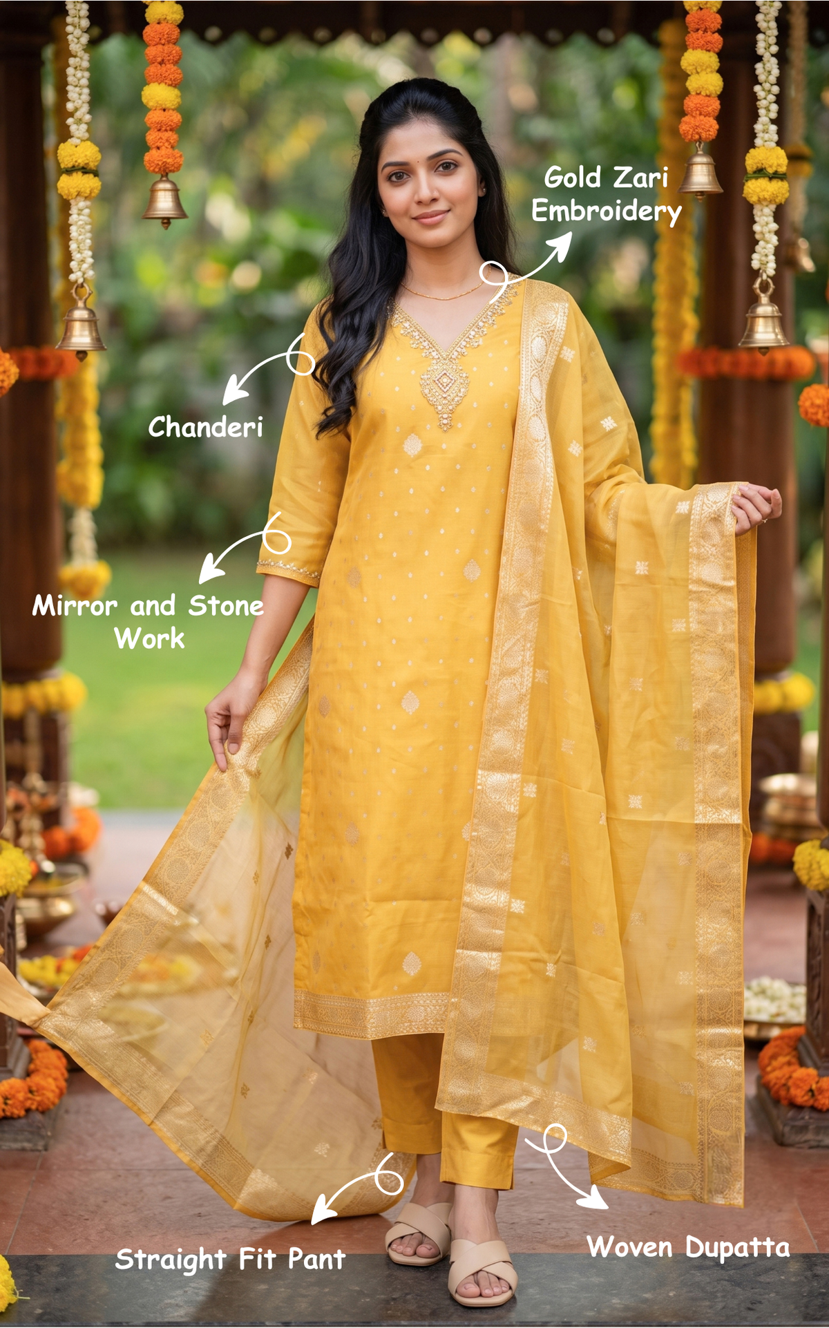 Aarthika Mustard (Kurti+Pant+Dupatta)