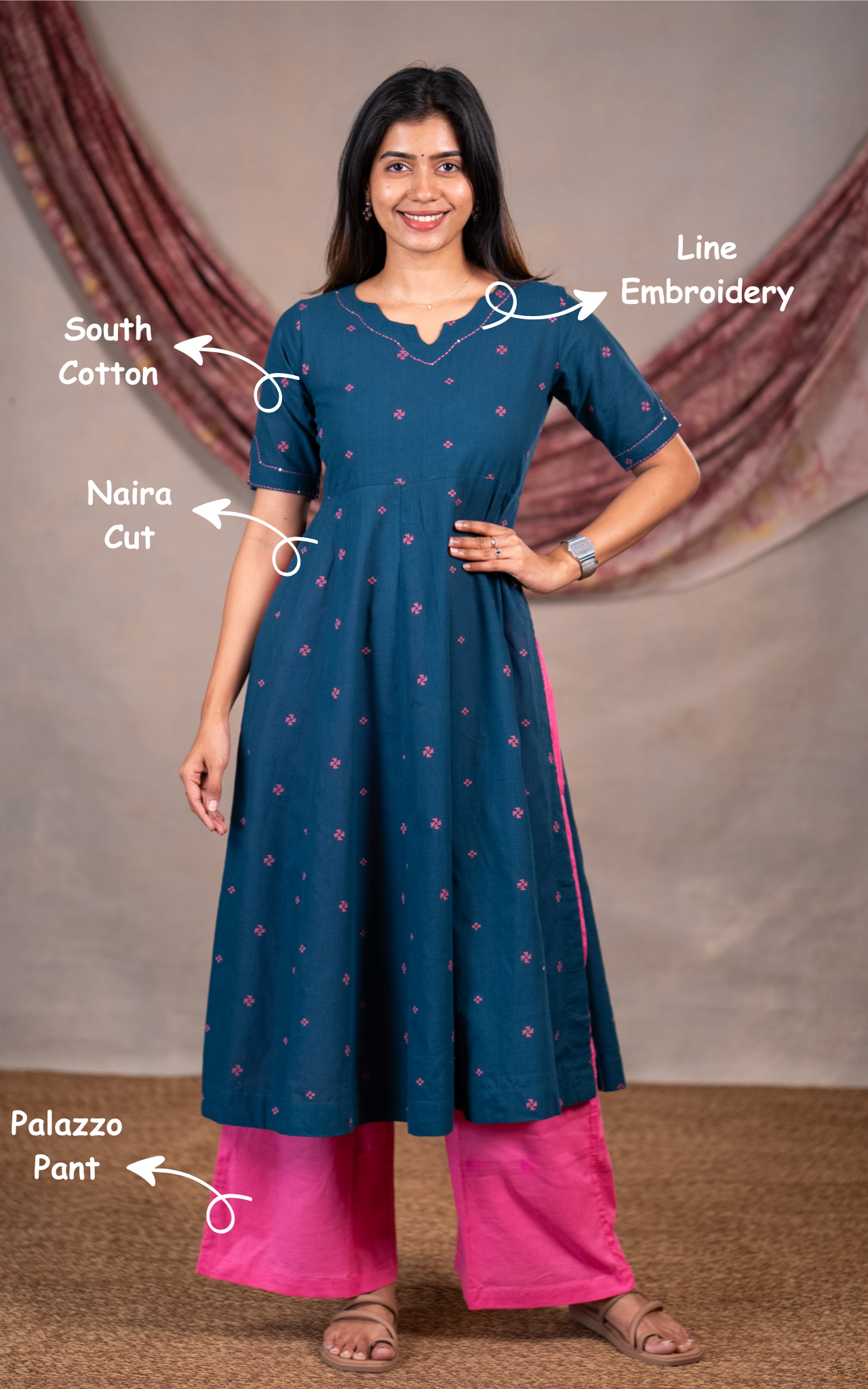 Comfortable And Trendy South Cotton Kurti Set For Women