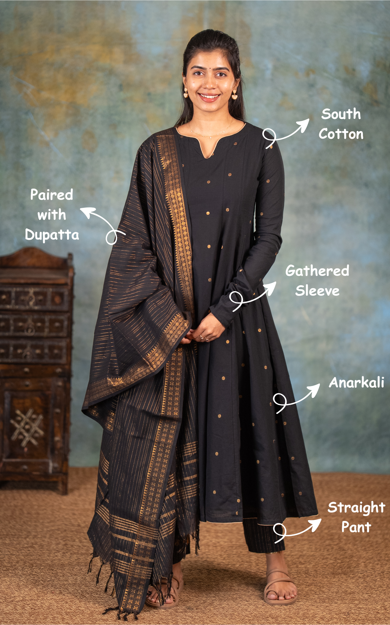 Arulmozhi (Kurti+Pant+Dupatta)