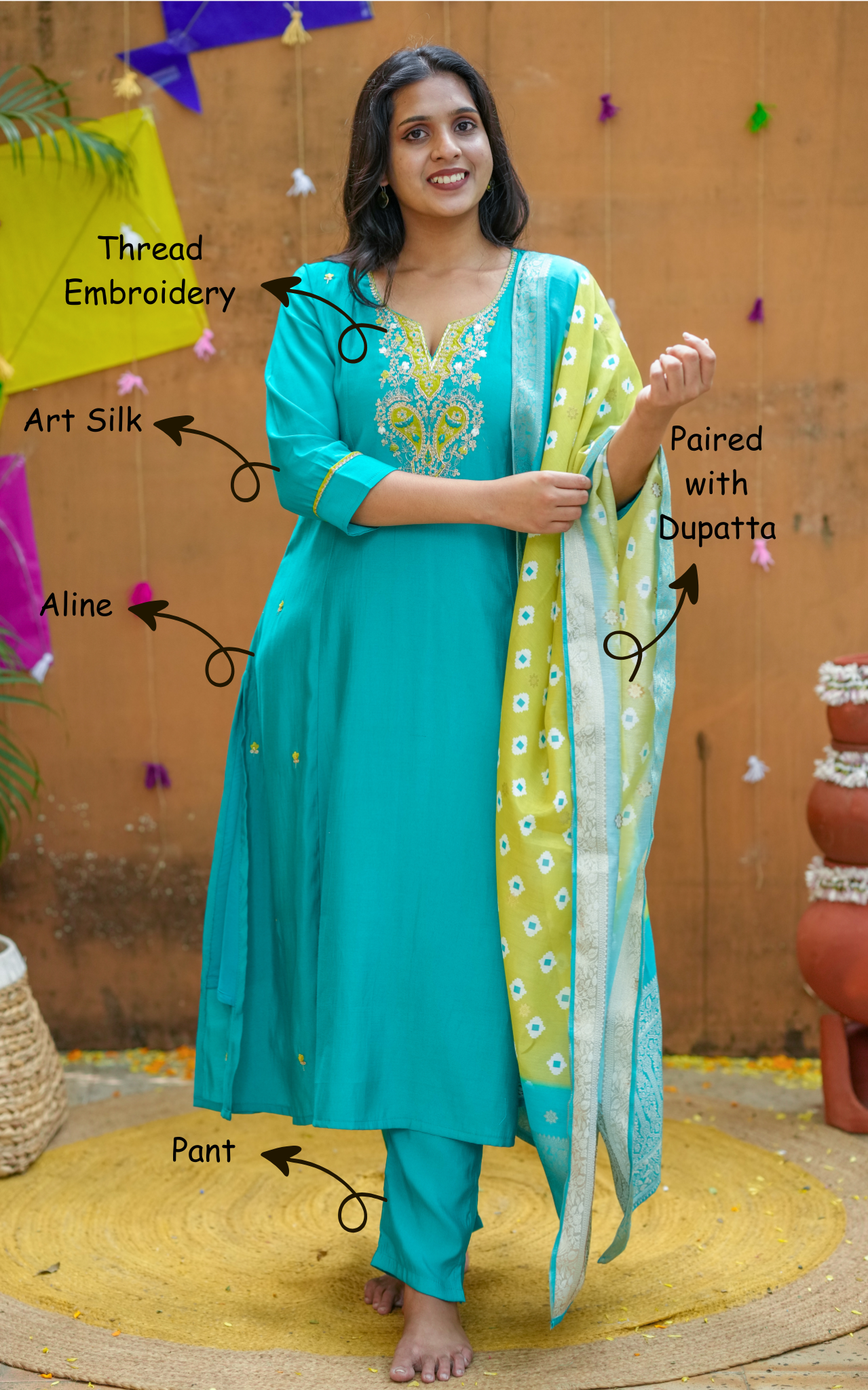 Rakshana (Kurti+Pant+Dupatta)
