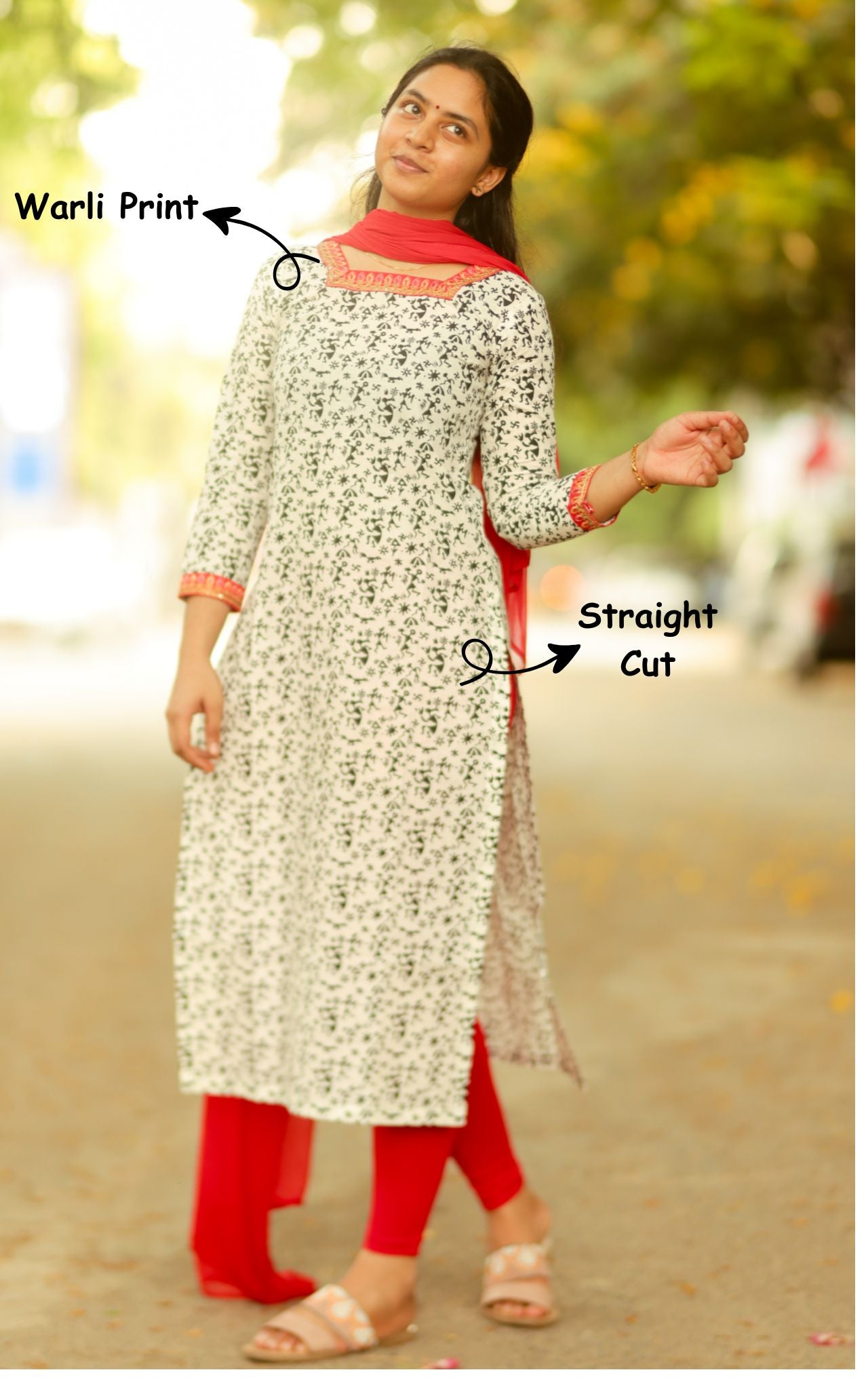 Kalloori White (Kurti+Dupatta)