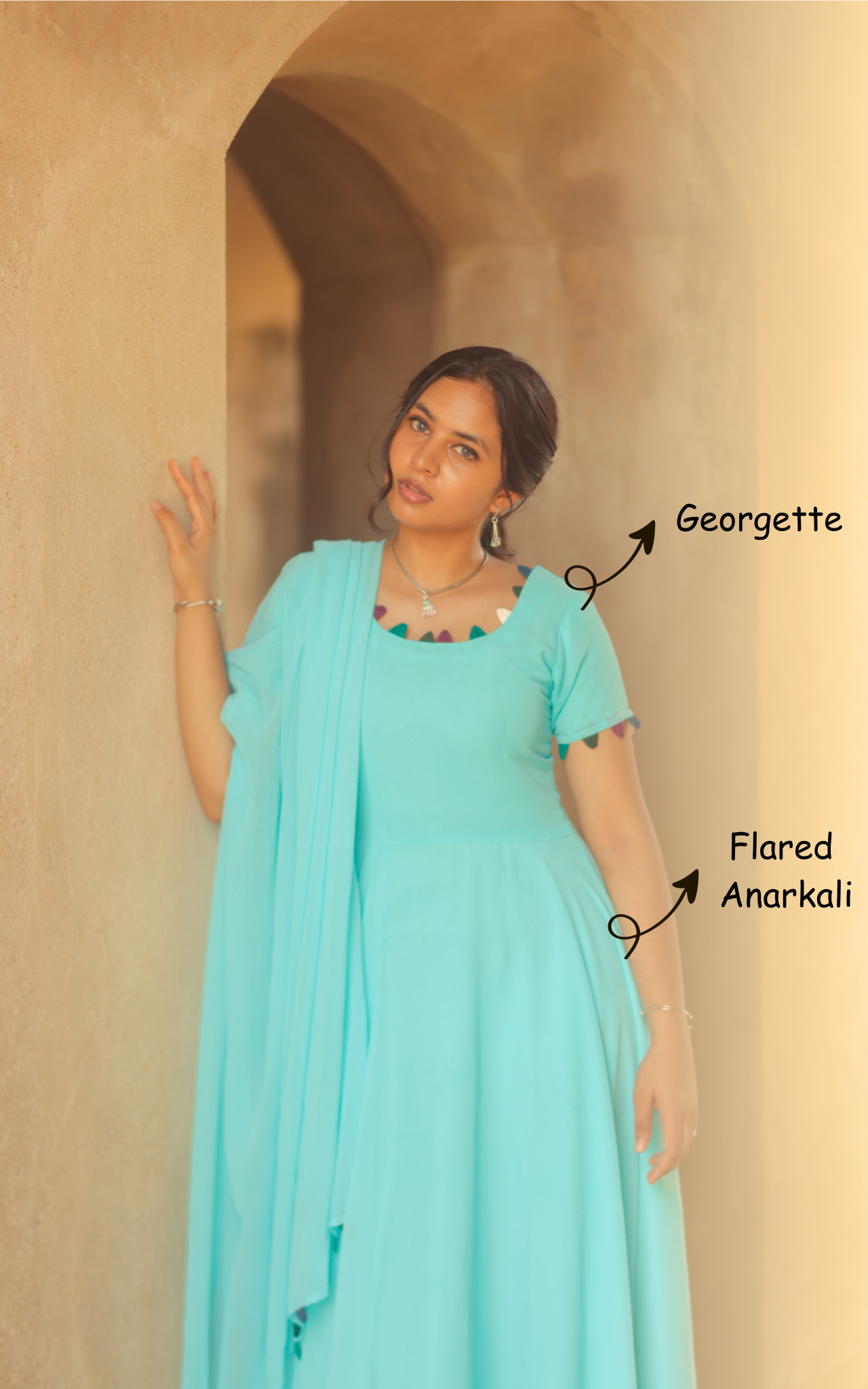Designer Anarkali with dupatta