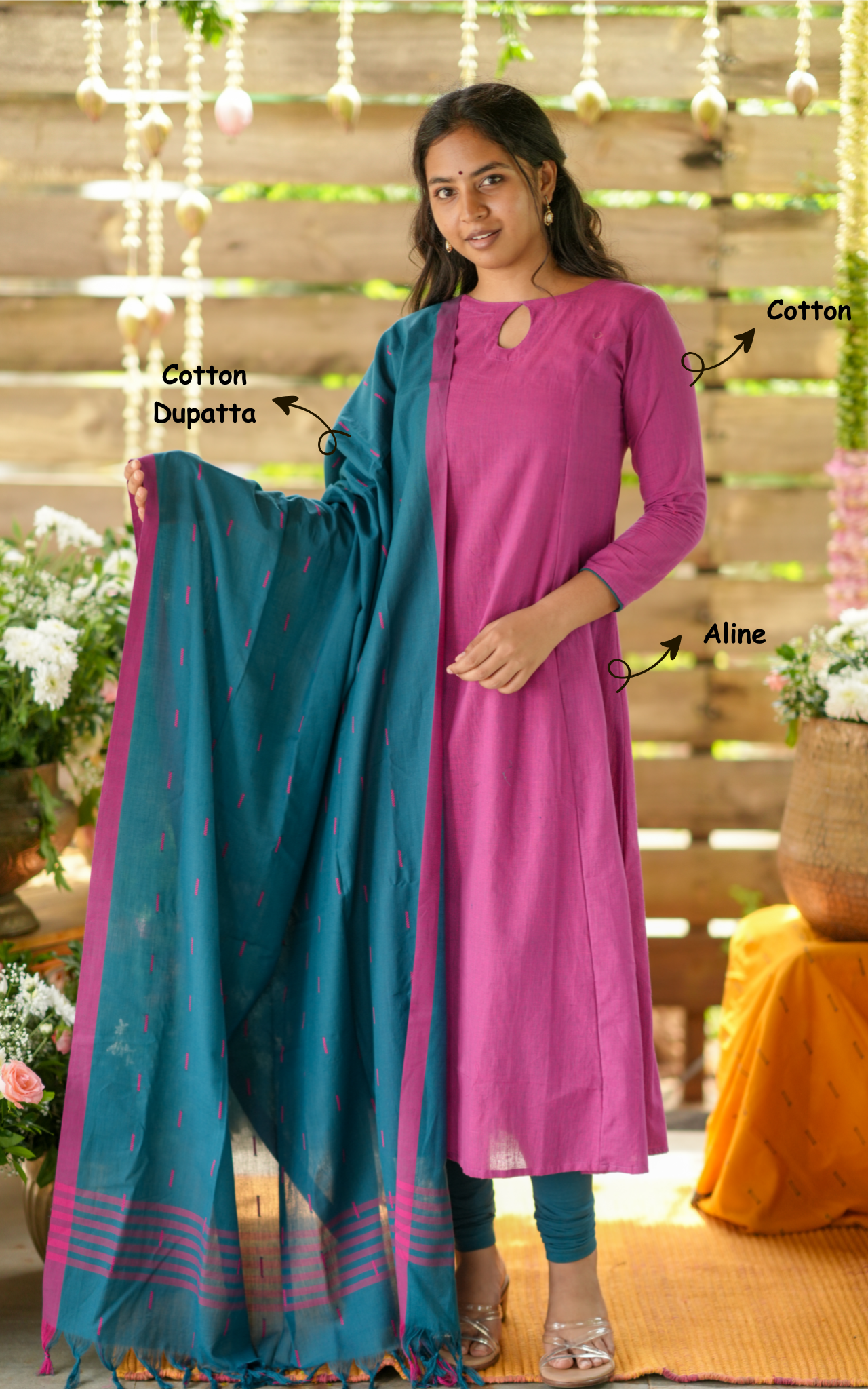 Chandini Pink (Kurti+Dupatta)