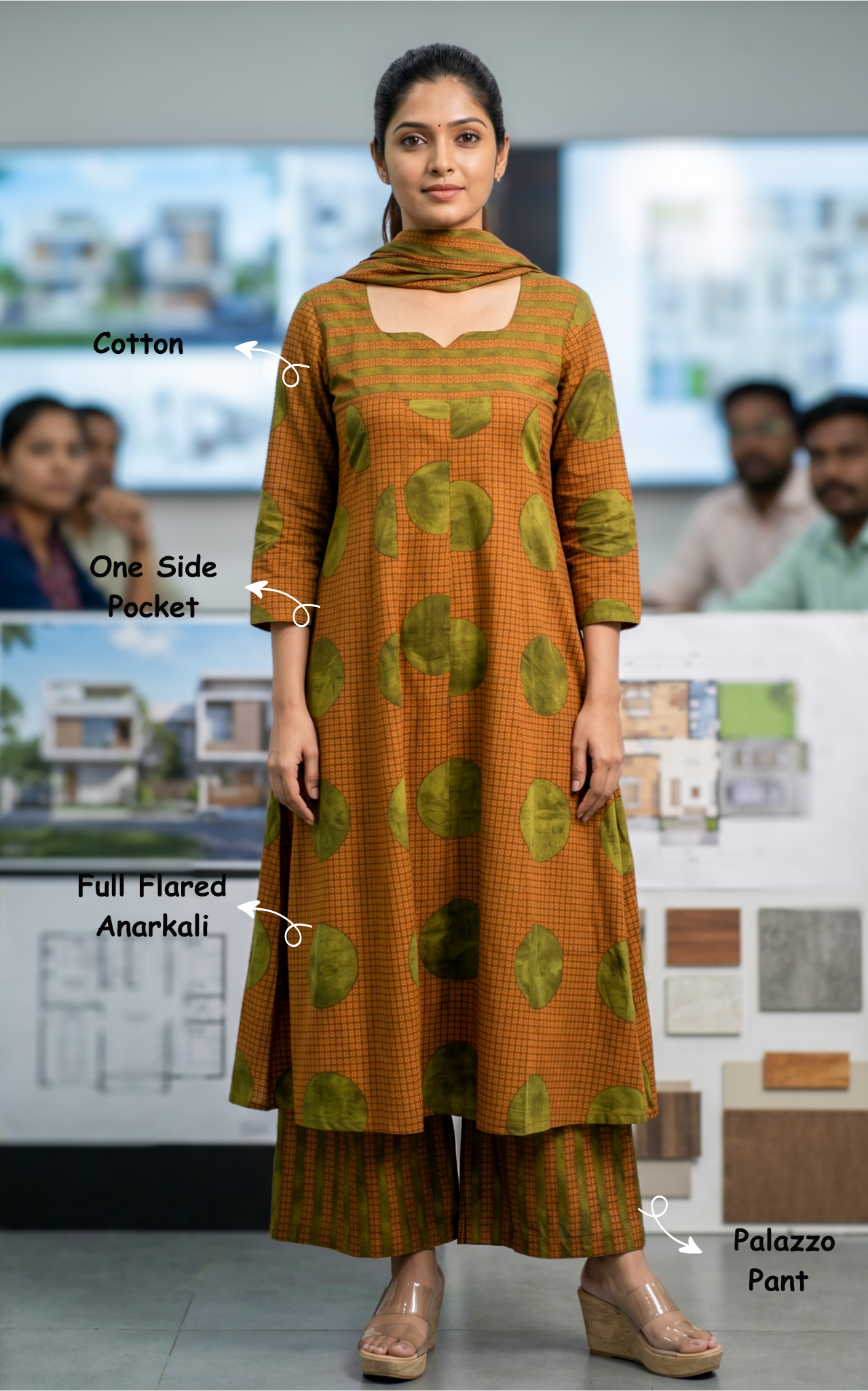 Poonguzhali B (Kurti+Pant+Dupatta)
