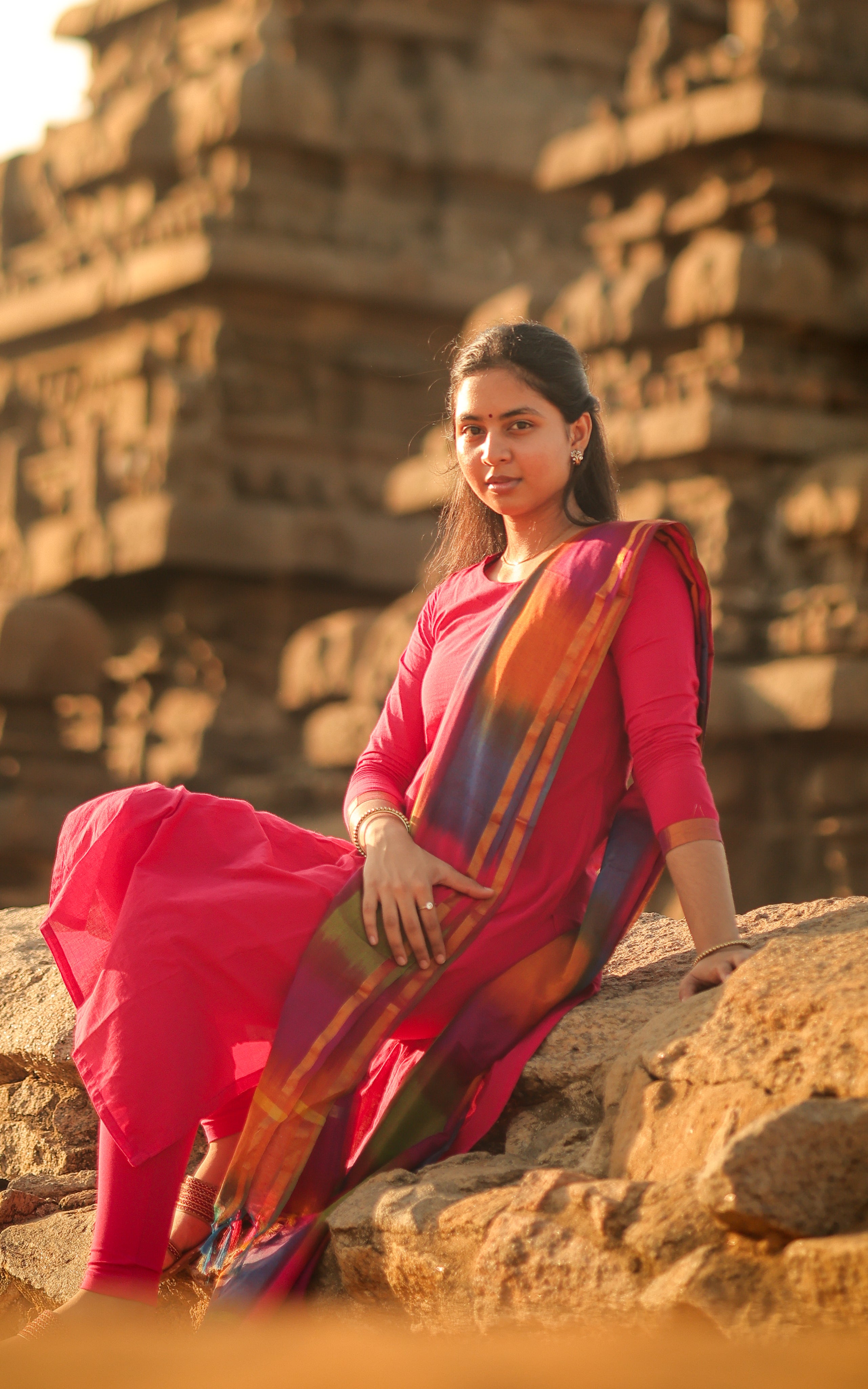 Kalloori Dark Pink (Kurti+Dupatta)