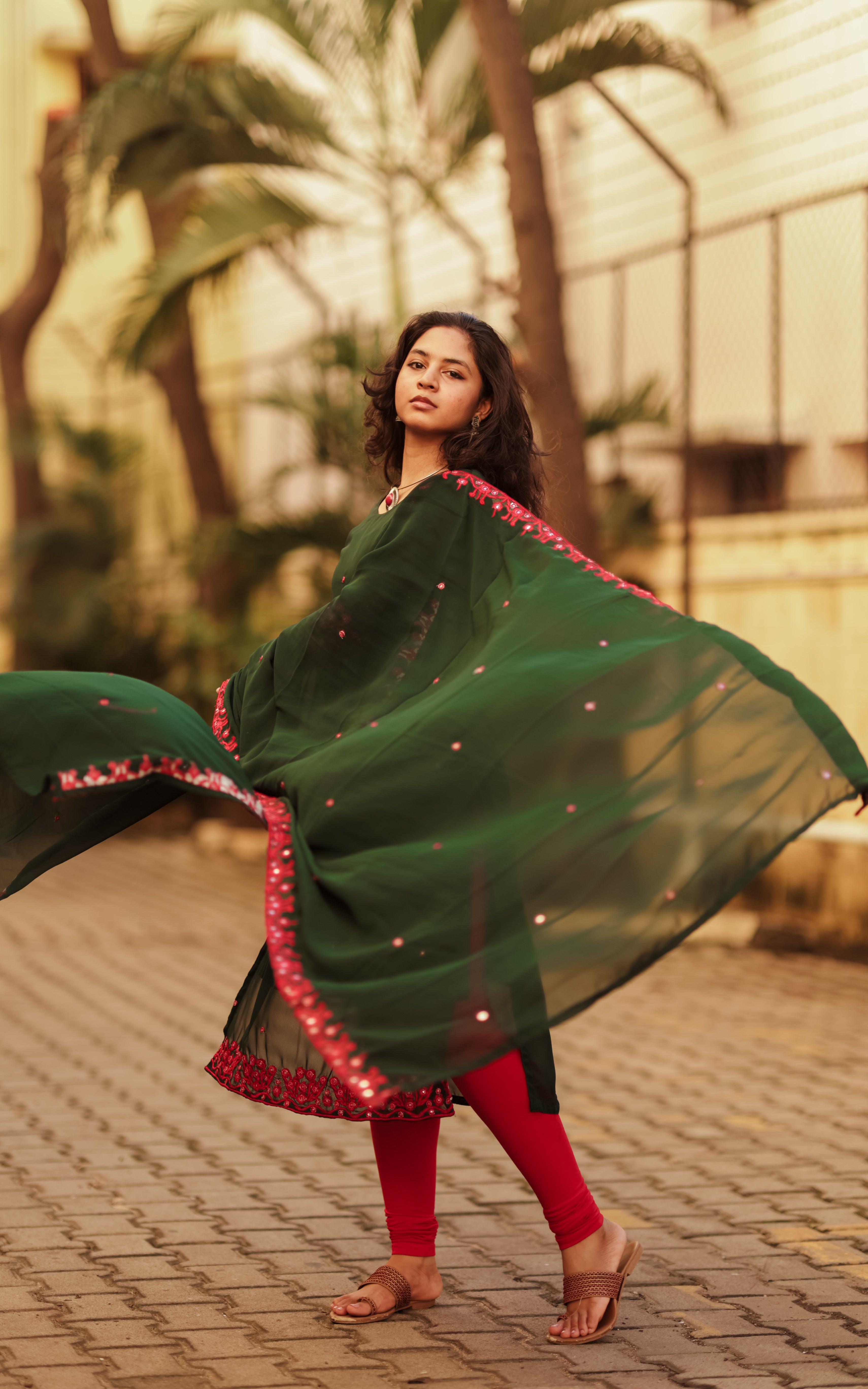 straight cut kurti with heavy embroidered finish for elegant look