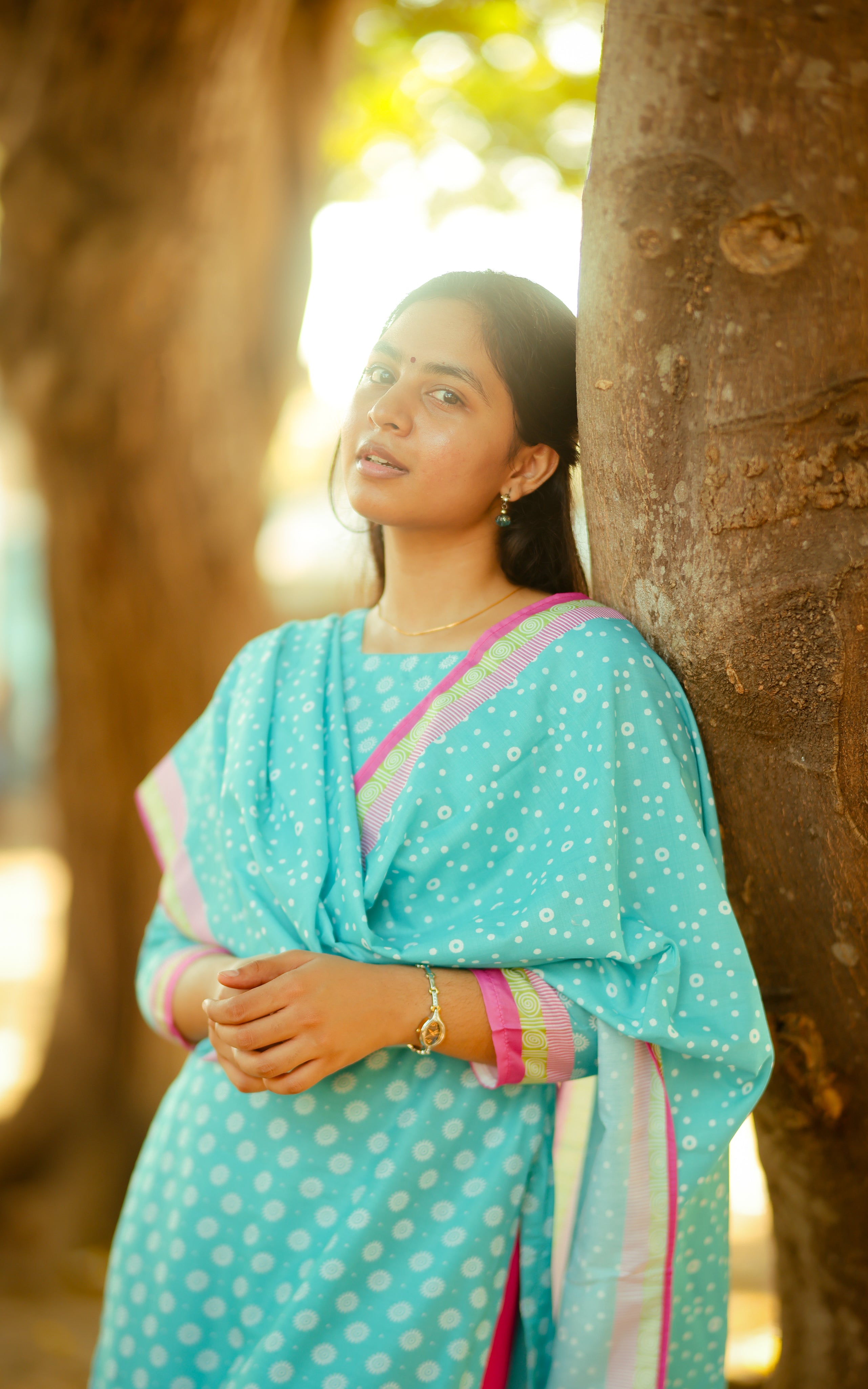 Kalloori Sky Blue (Kurti+Dupatta)