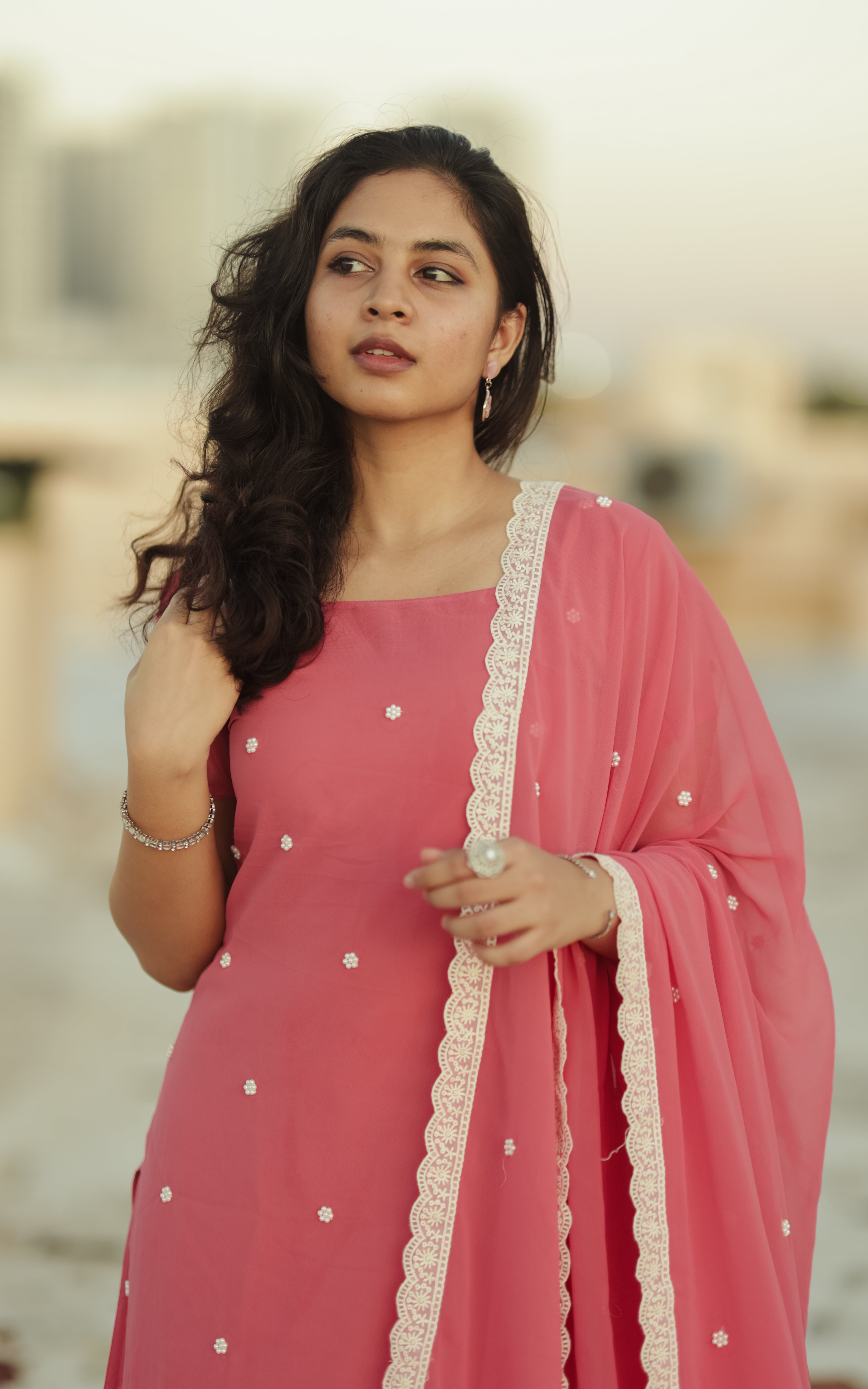 embroidered Georgette dupatta for simple and elegant look