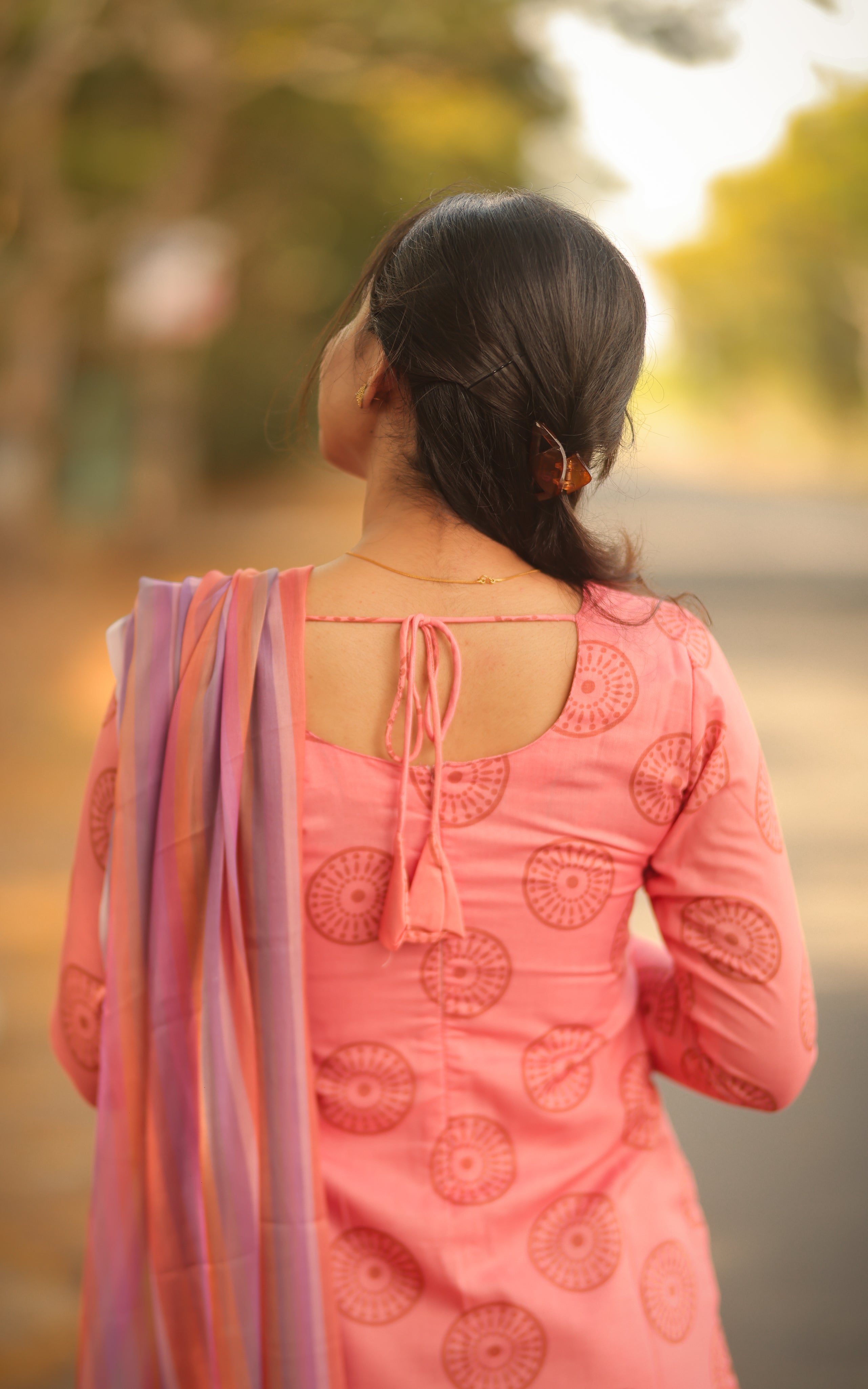 Kalloori Peach (Kurti+Dupatta)