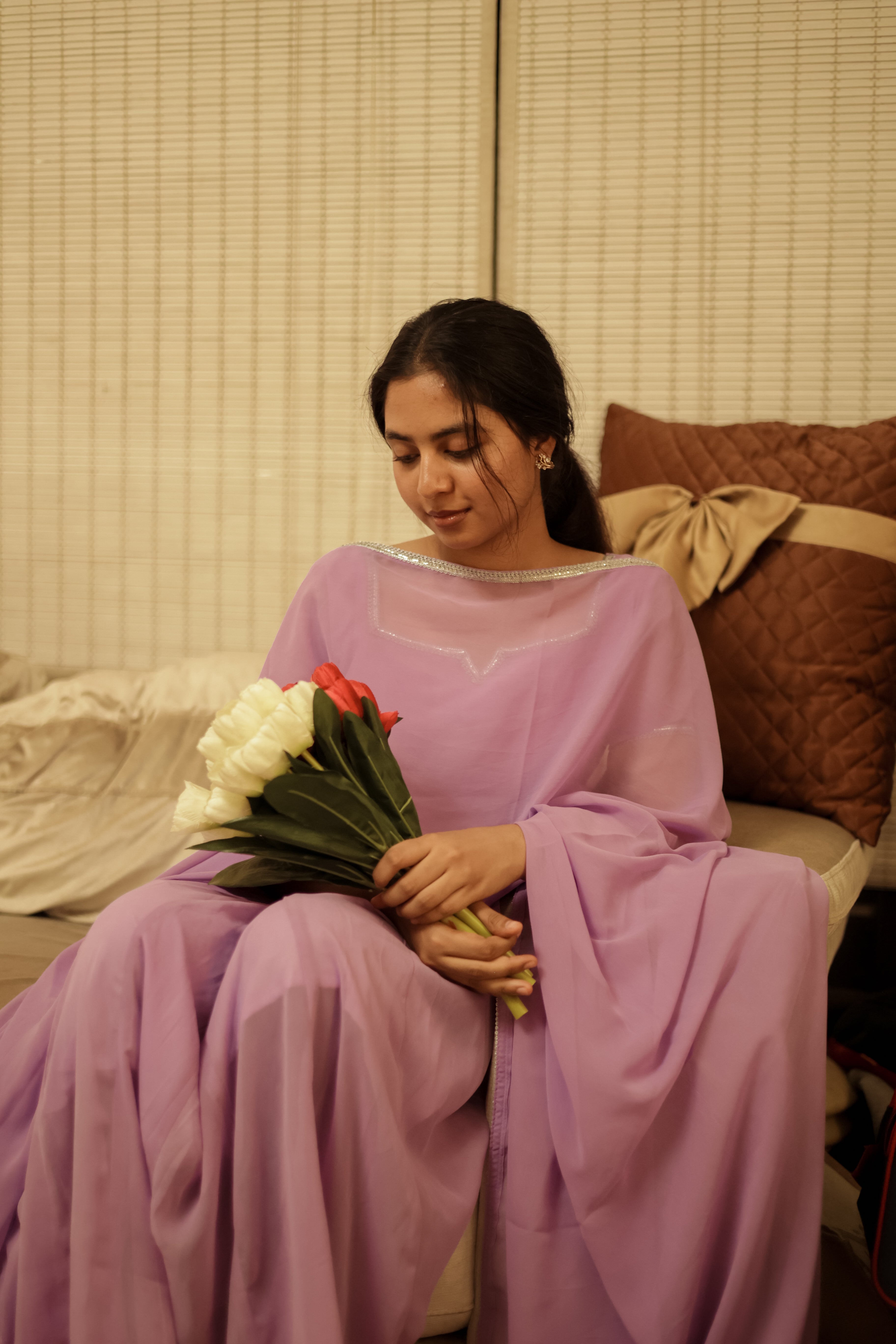 reena wear in the lavender anarkali in minnale