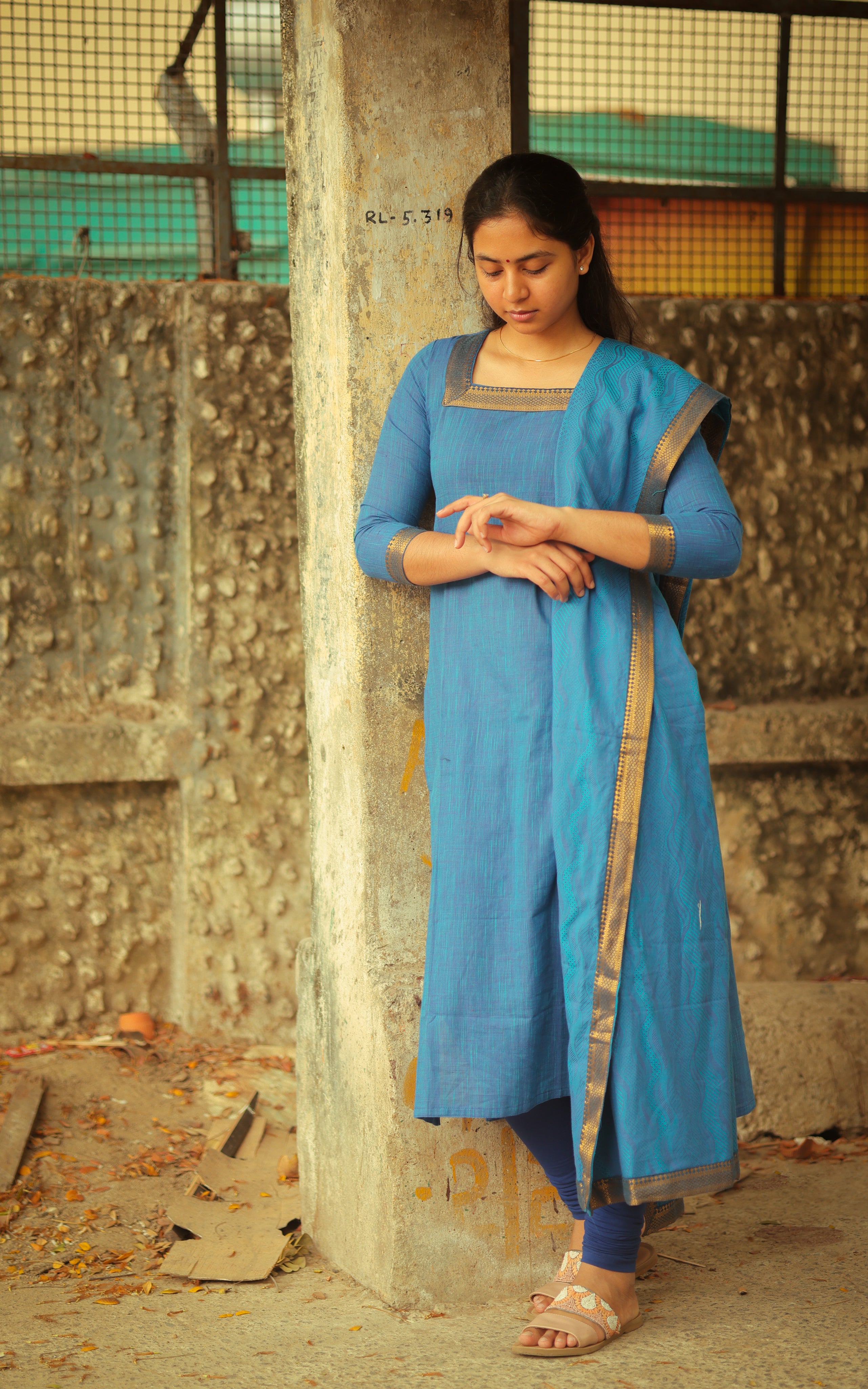 Kalloori Blue (Kurti+Dupatta)