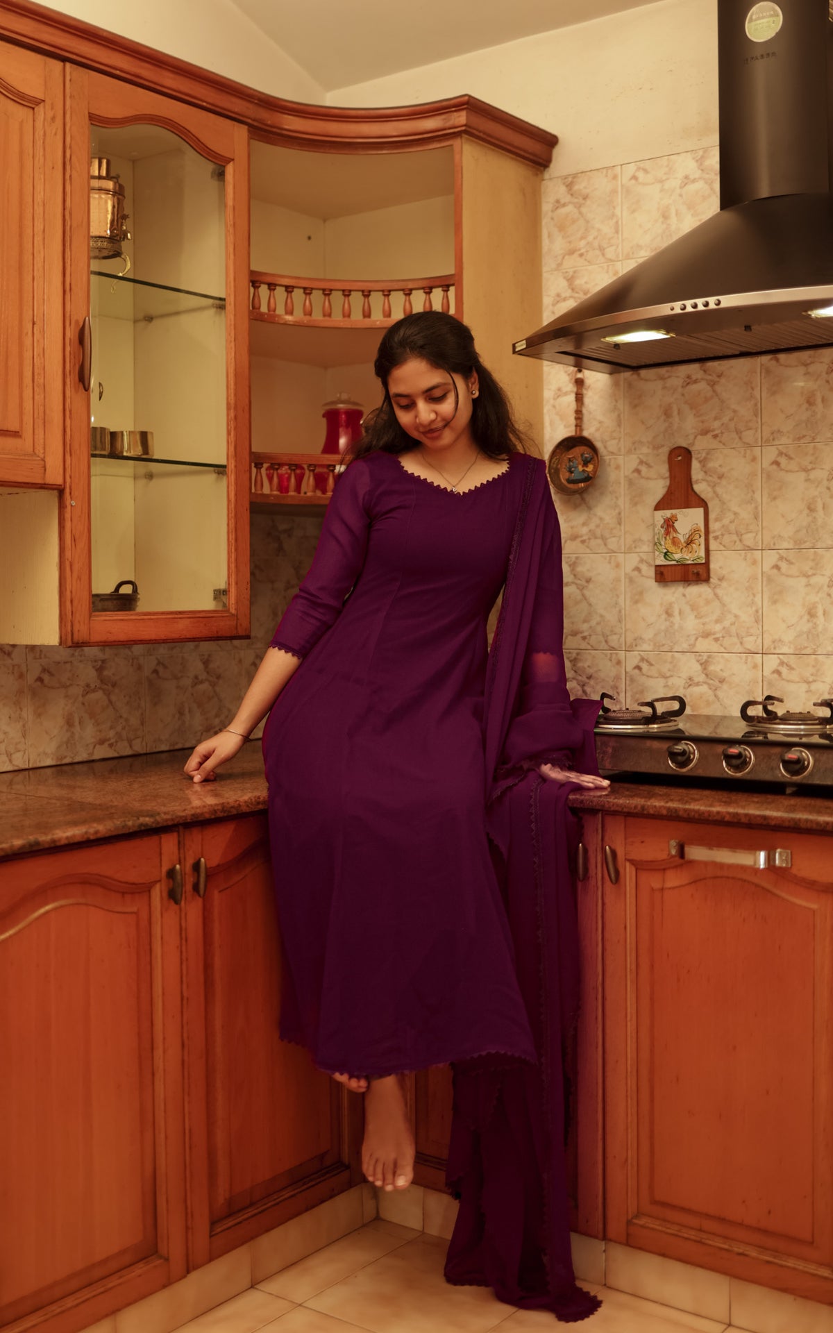 Om Shanti Oshanna Plum (Kurti+Dupatta)