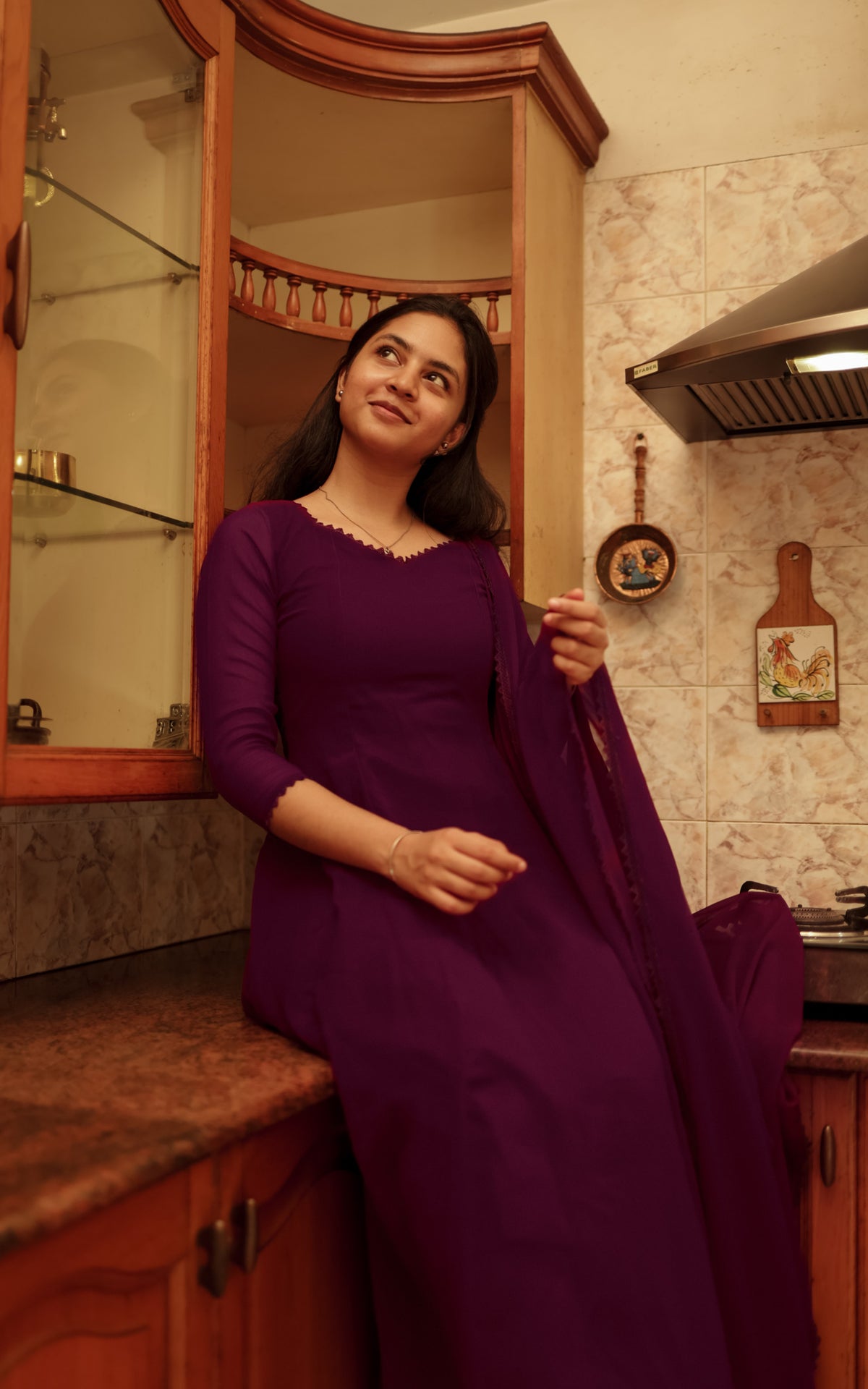 Om Shanti Oshanna Plum (Kurti+Dupatta)