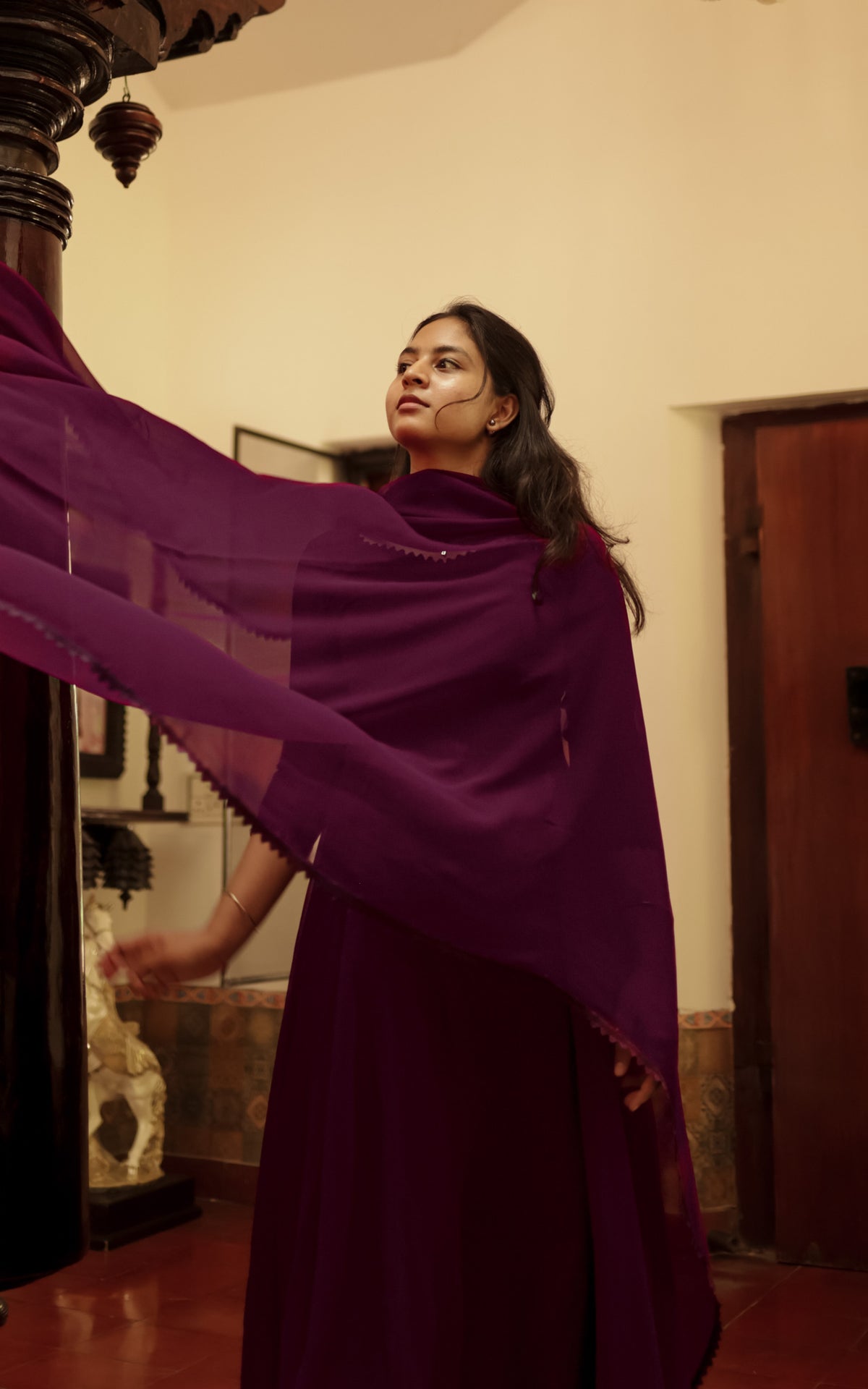 Om Shanti Oshanna Plum (Kurti+Dupatta)