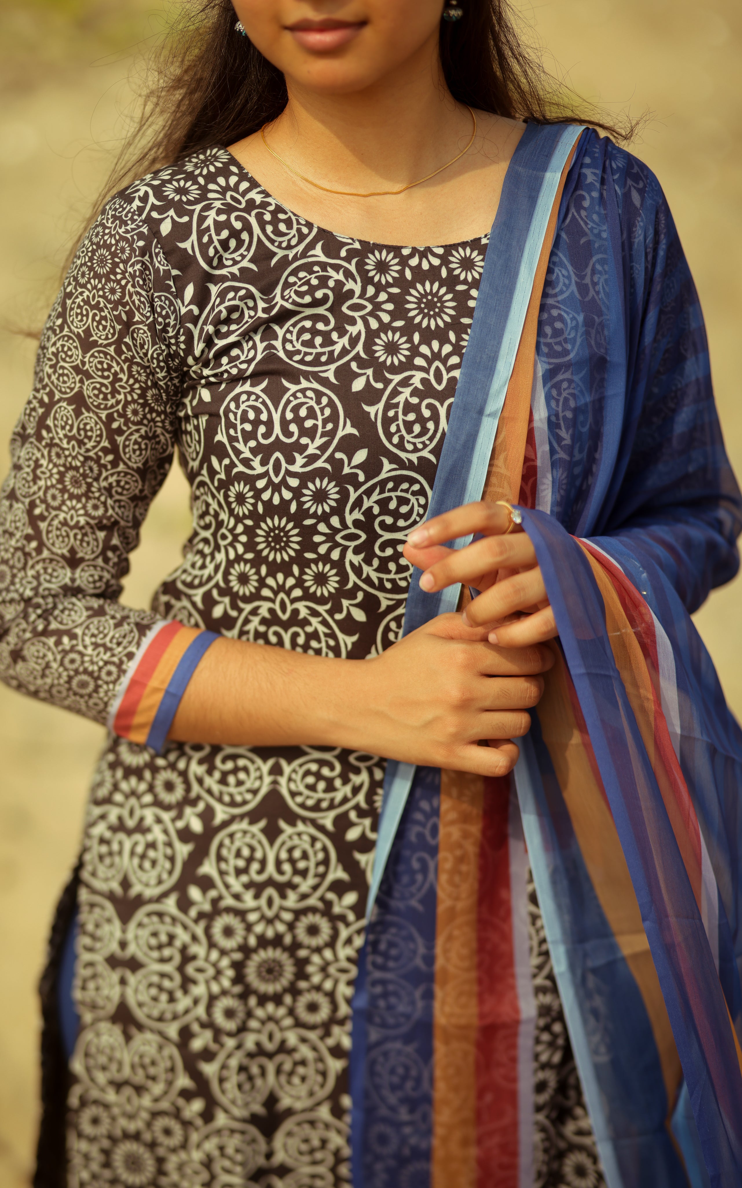 Traditional black printed kurti