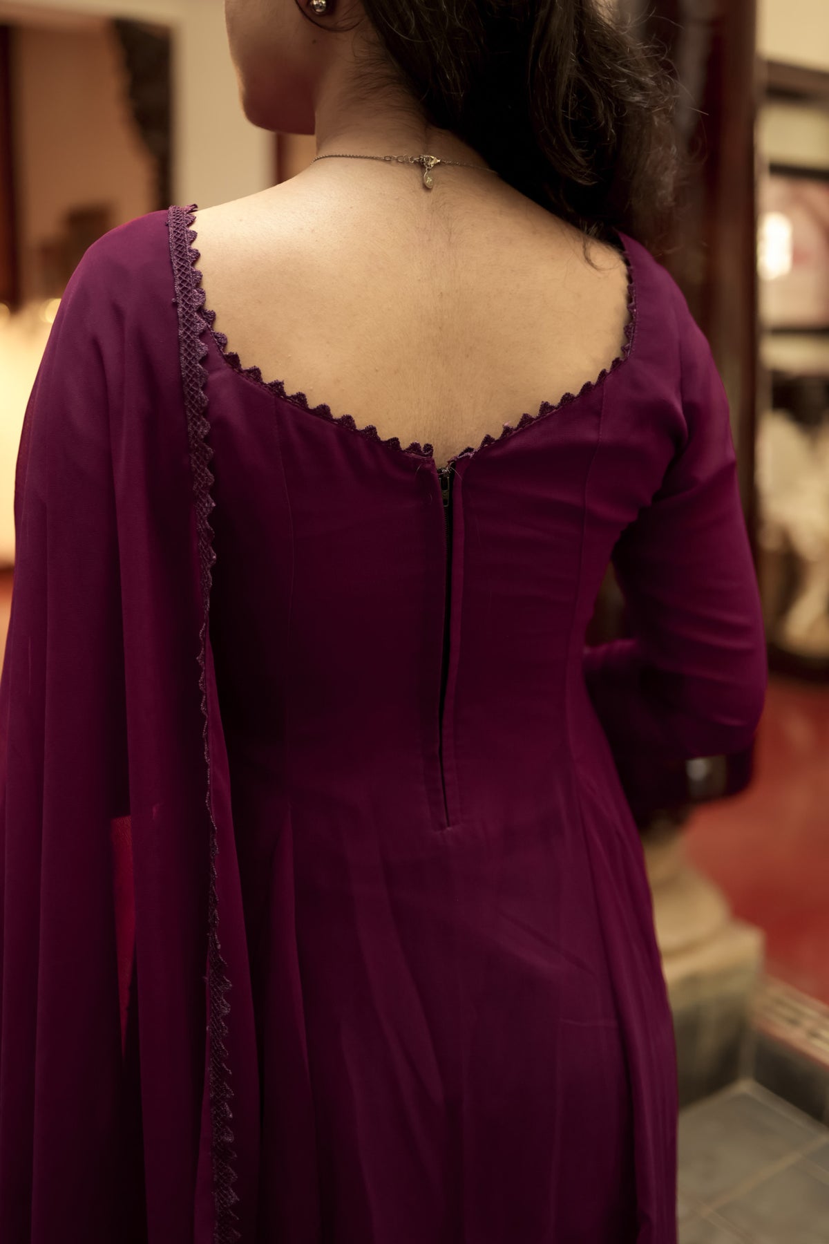 Om Shanti Oshanna Plum (Kurti+Dupatta)