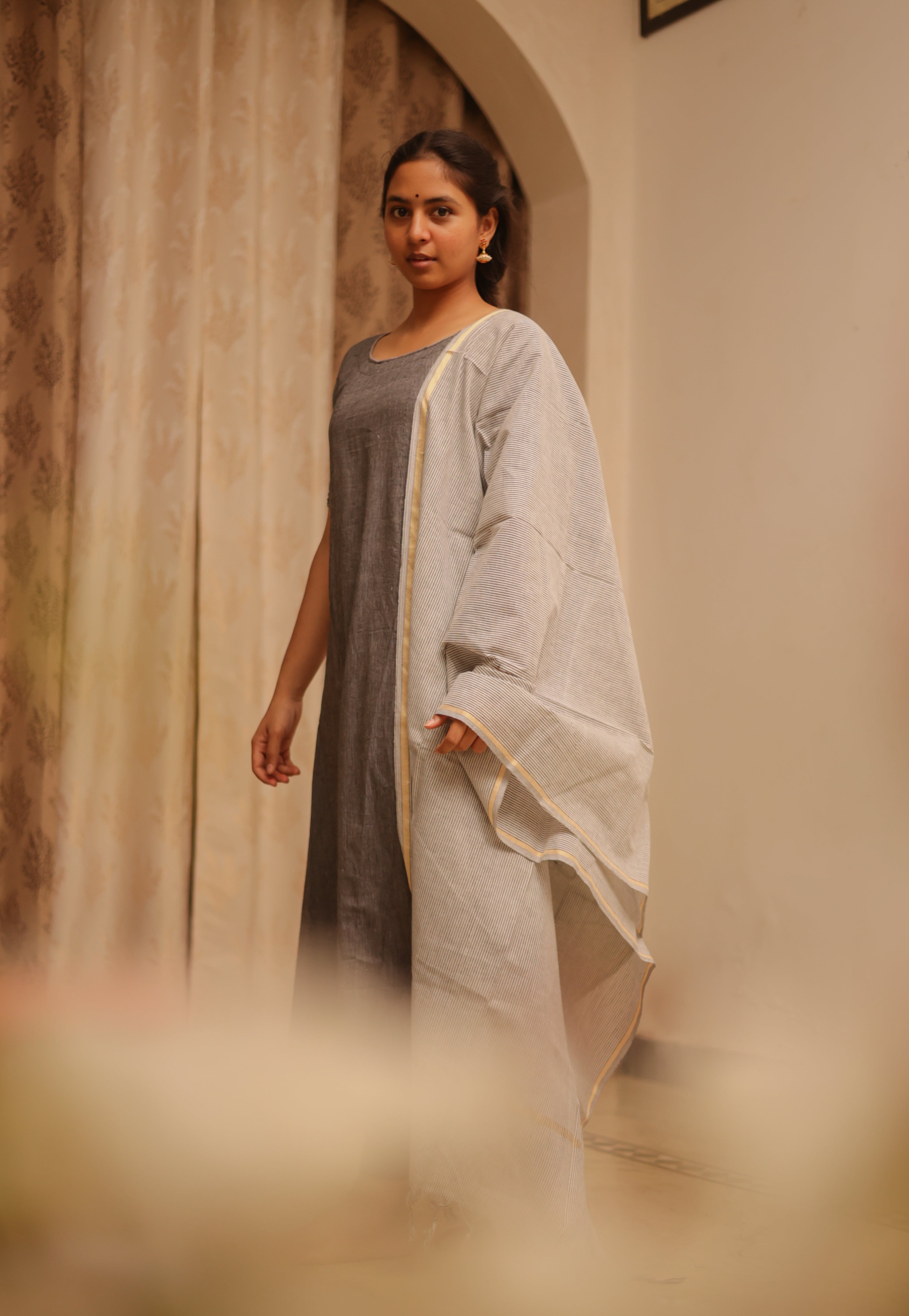 Made from soft South Cotton fabric, the kurti ensures comfort and breathability throughout the day