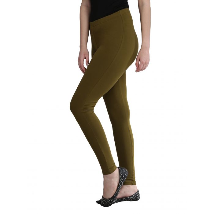 Instore – Henna Green Ankle Length Legging for Women – Stretchable – Mix N Match Bottom Wear
