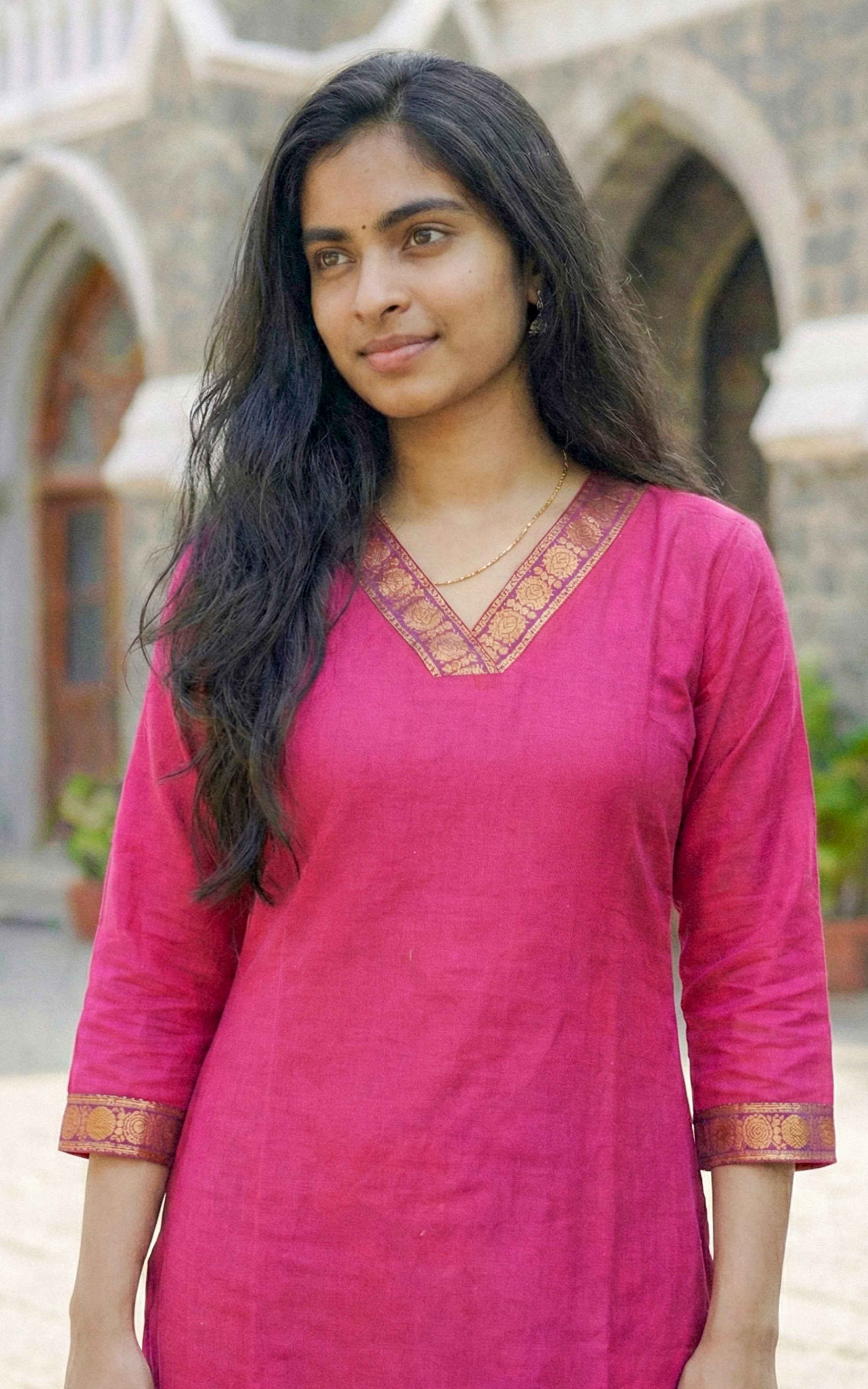 V-neck kurti for women