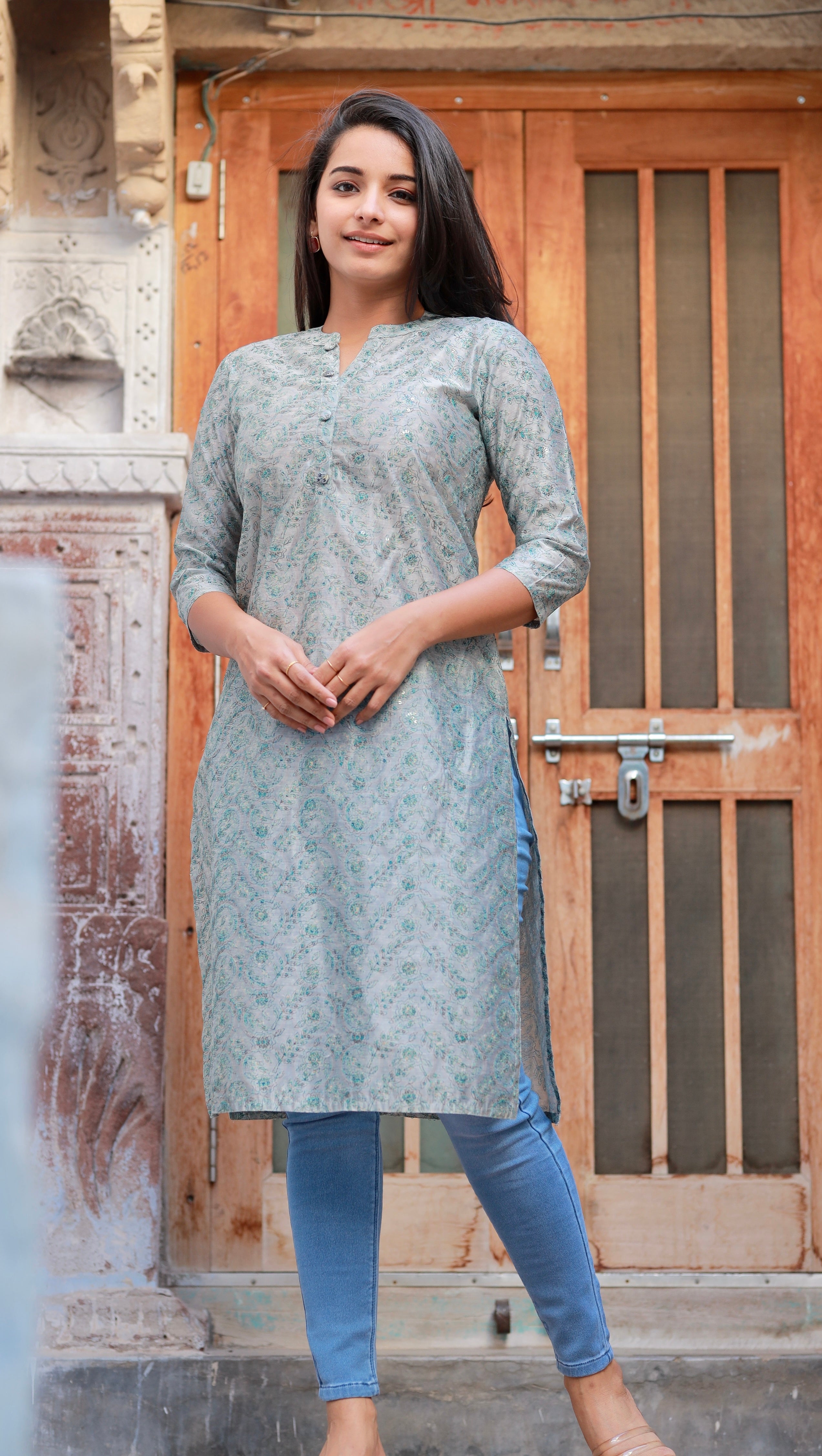 Maxi kurti shop with jeans