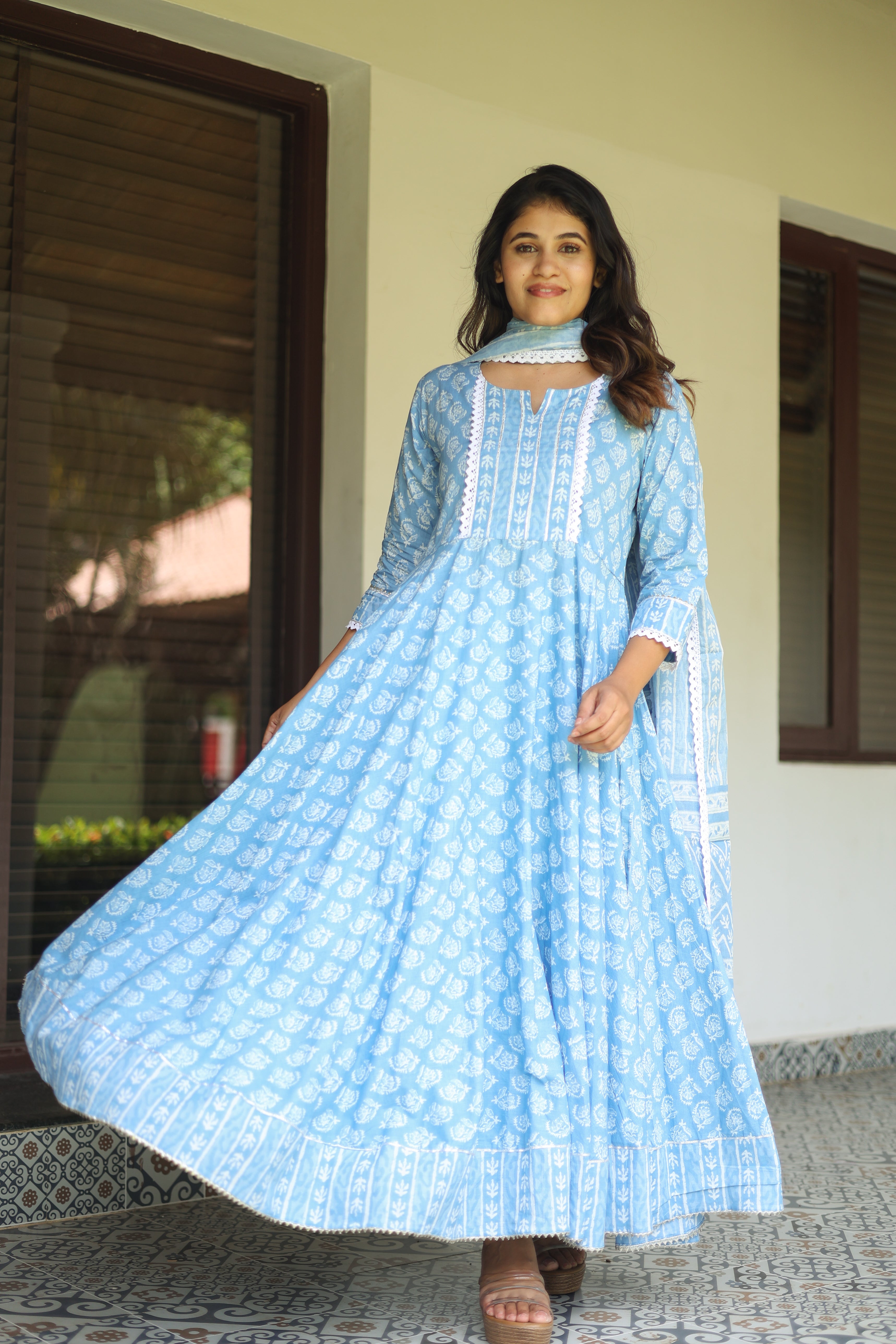 Blue Solid Kurtas