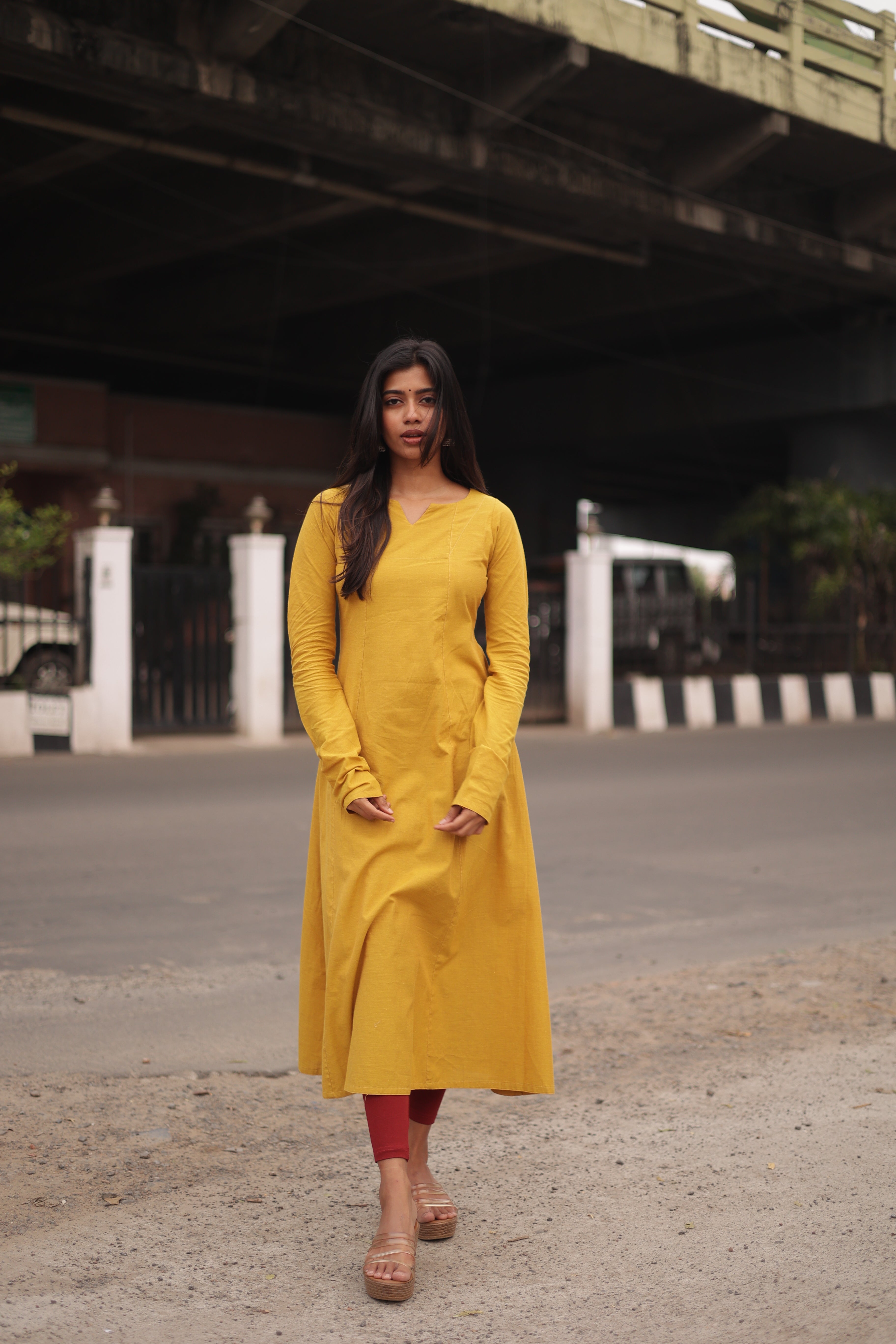 Kadhalar Dhinam Mustard (Kurti+Dupatta) KURTIS instore