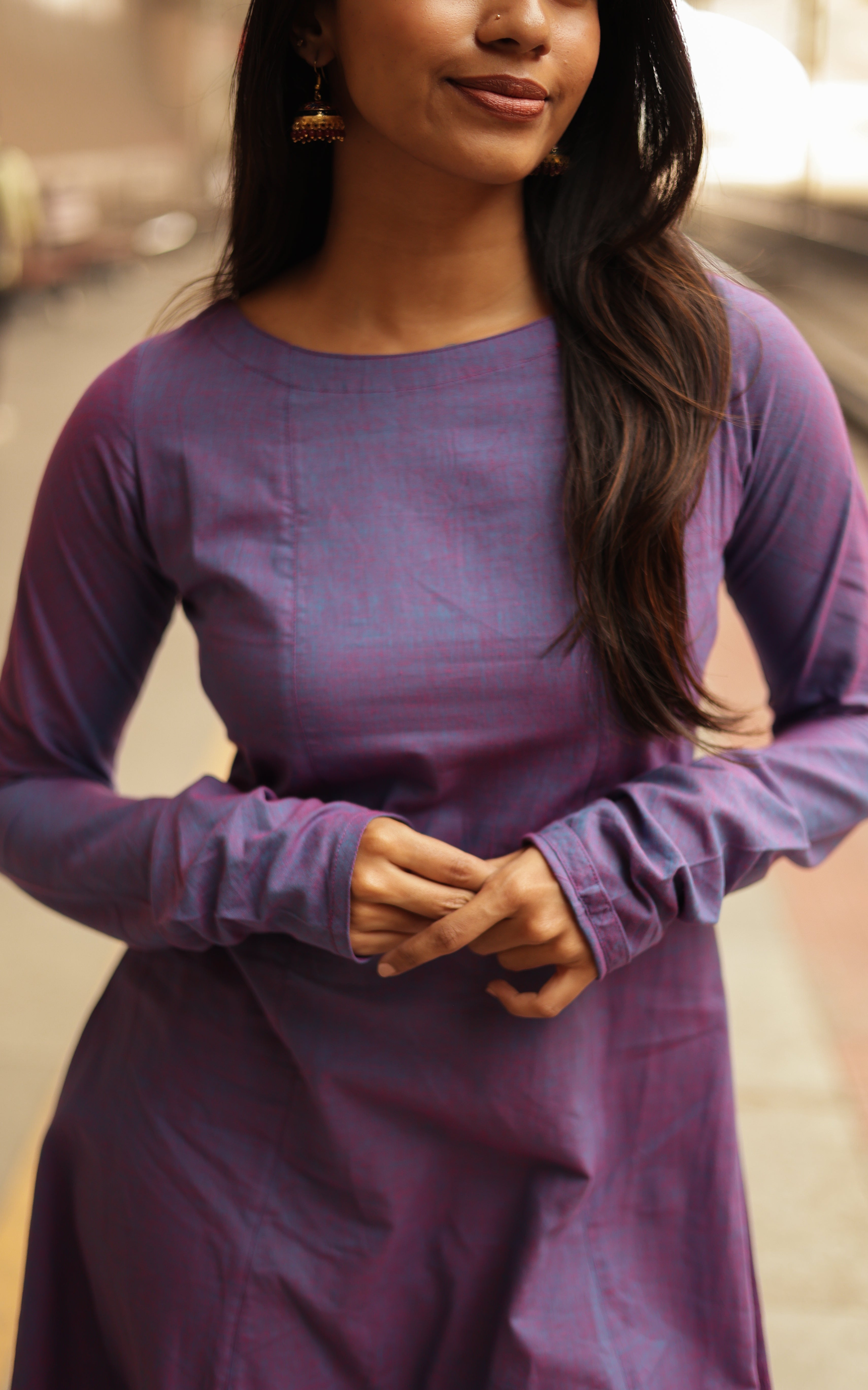 Kadhalar Dhinam Dark Purple (Kurti+Dupatta) KURTIS instore