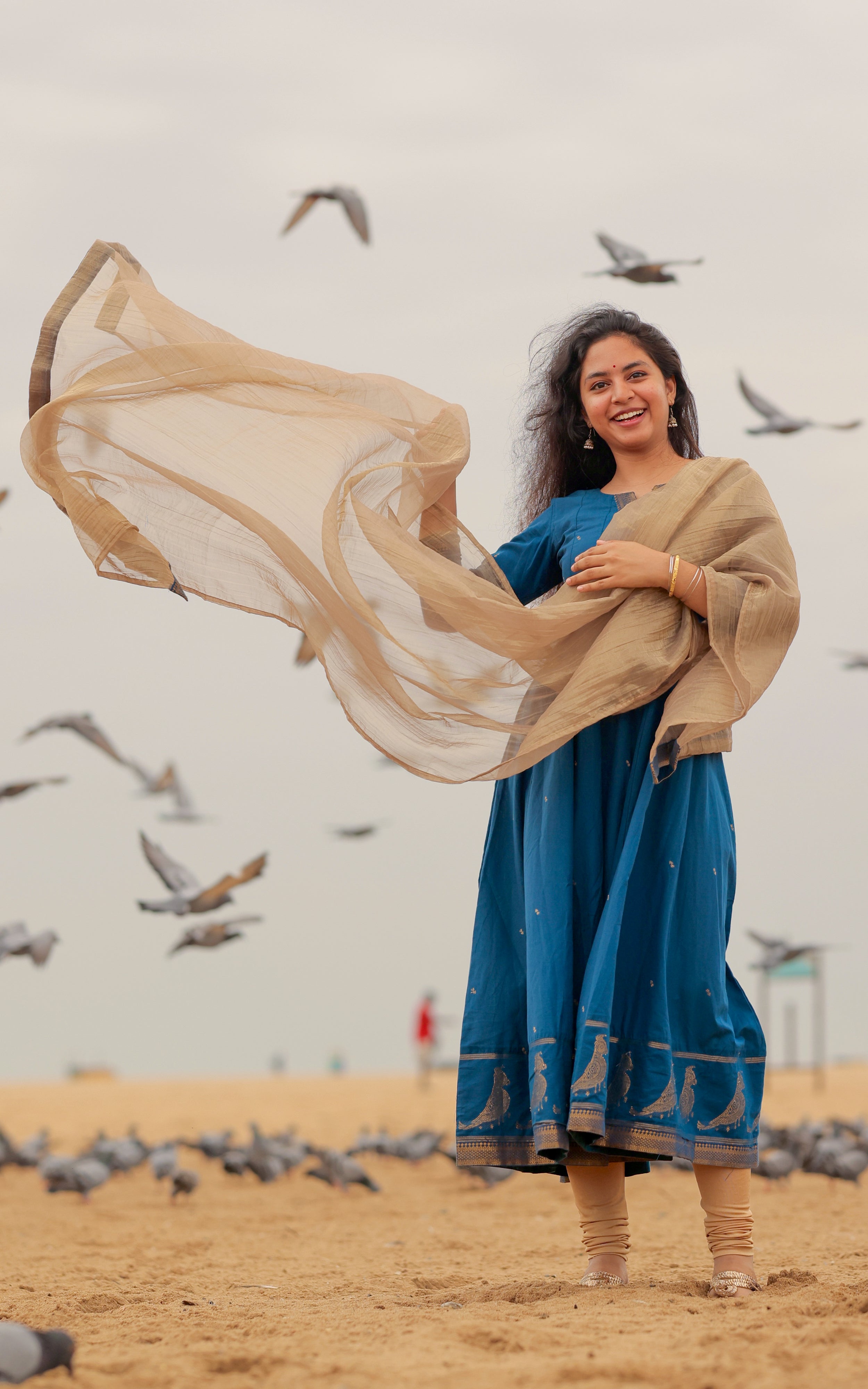 Paingili Peacock Blue (Kurti+Dupatta) Delivery Time 10 Working days
