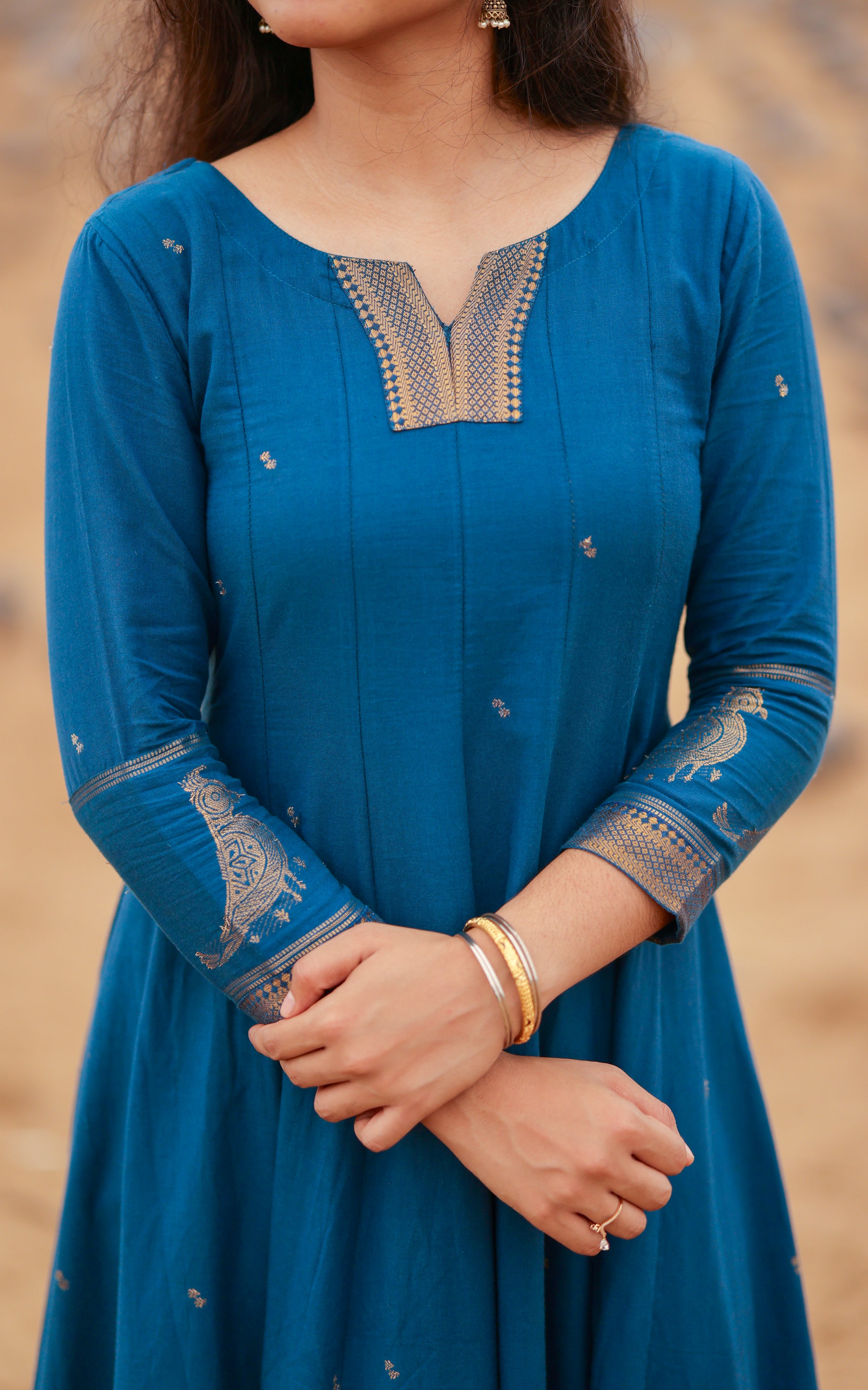 Paingili Peacock Blue (Kurti+Dupatta) Delivery Time 10 Working days