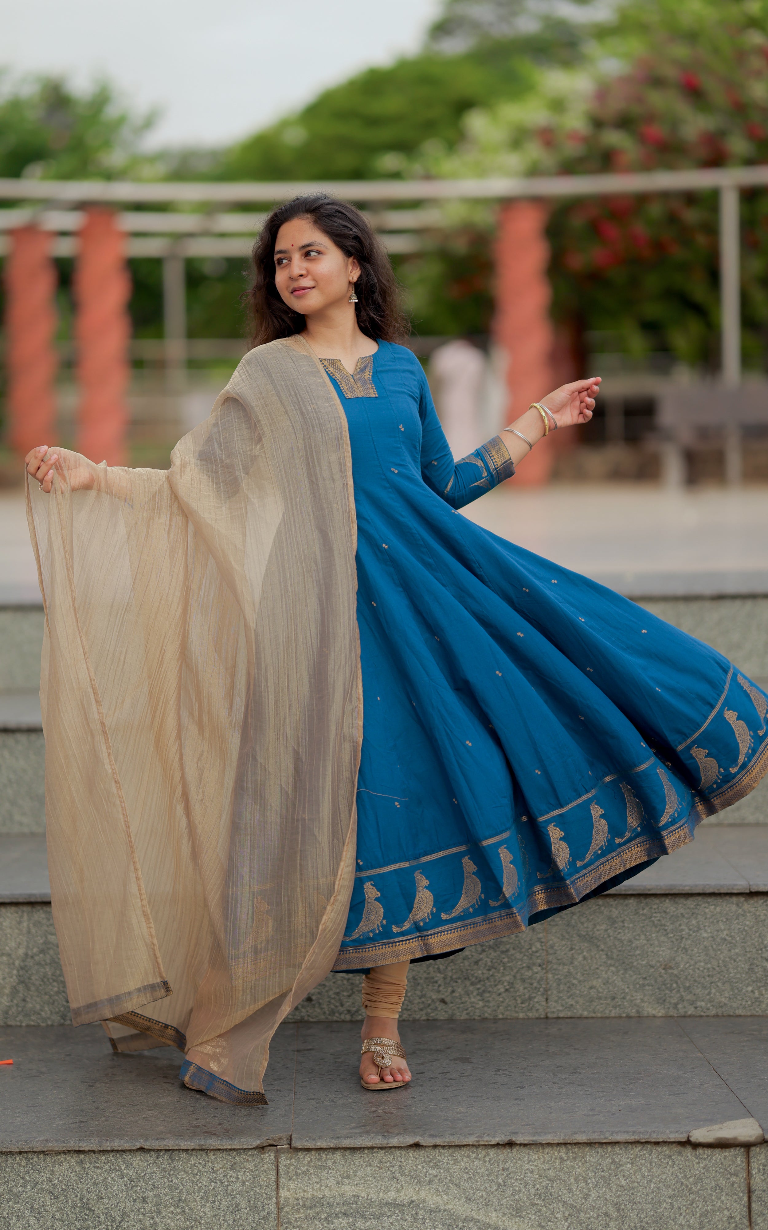 Paingili Peacock Blue (Kurti+Dupatta) Delivery Time 10 Working days