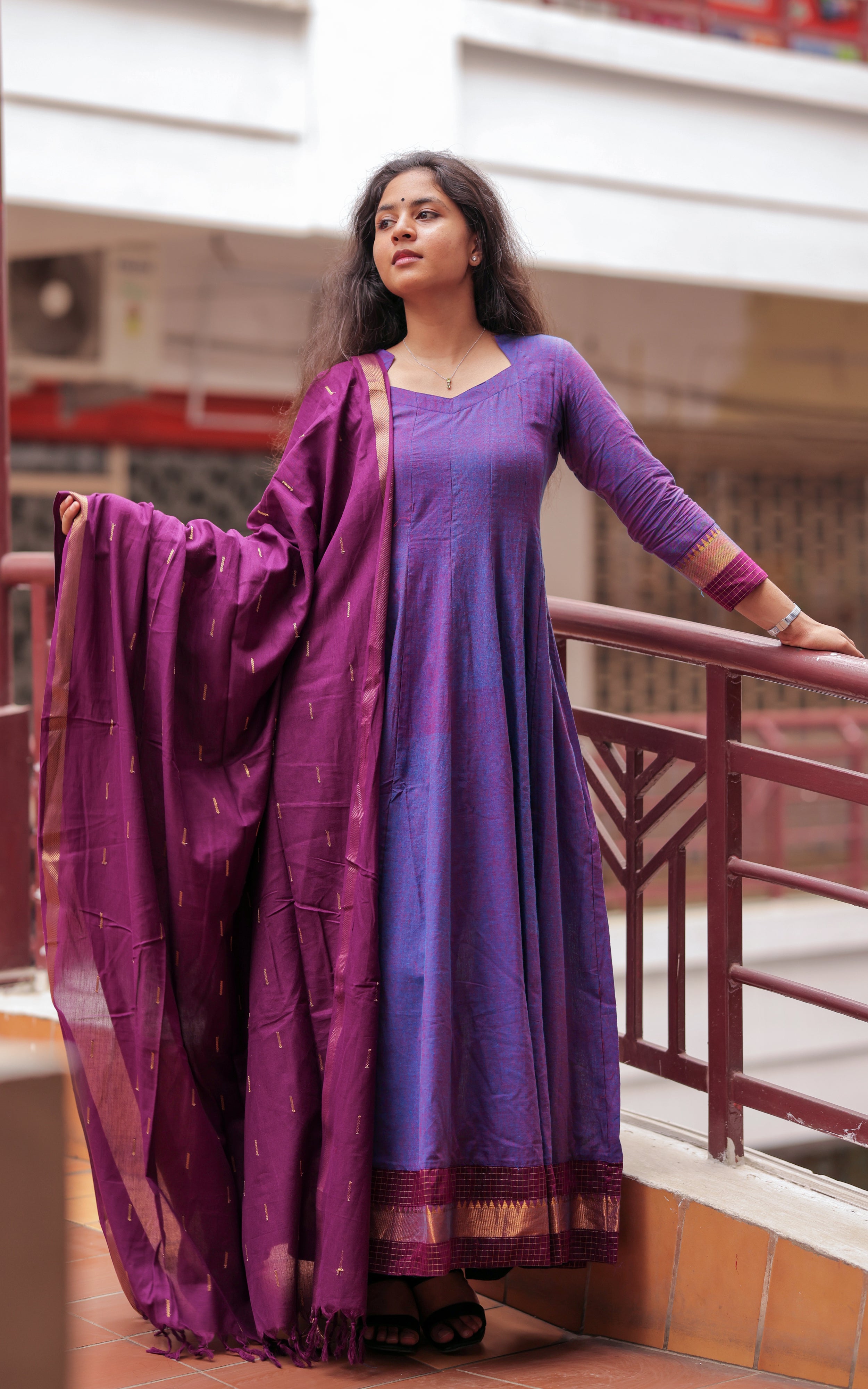 Aninagai Dark Purple (Kurti+Dupatta)