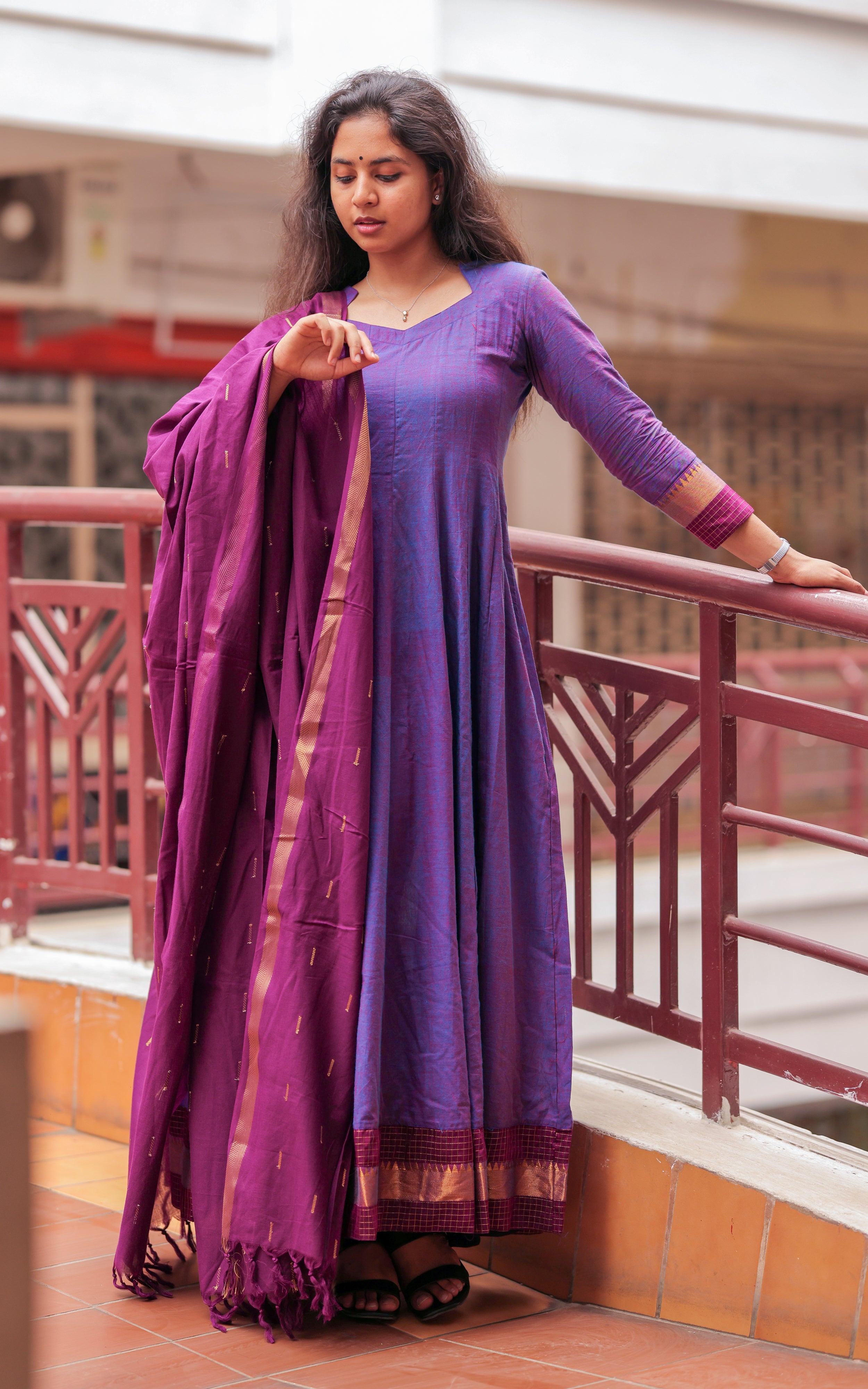 Aninagai Dark Purple (Kurti+Dupatta)