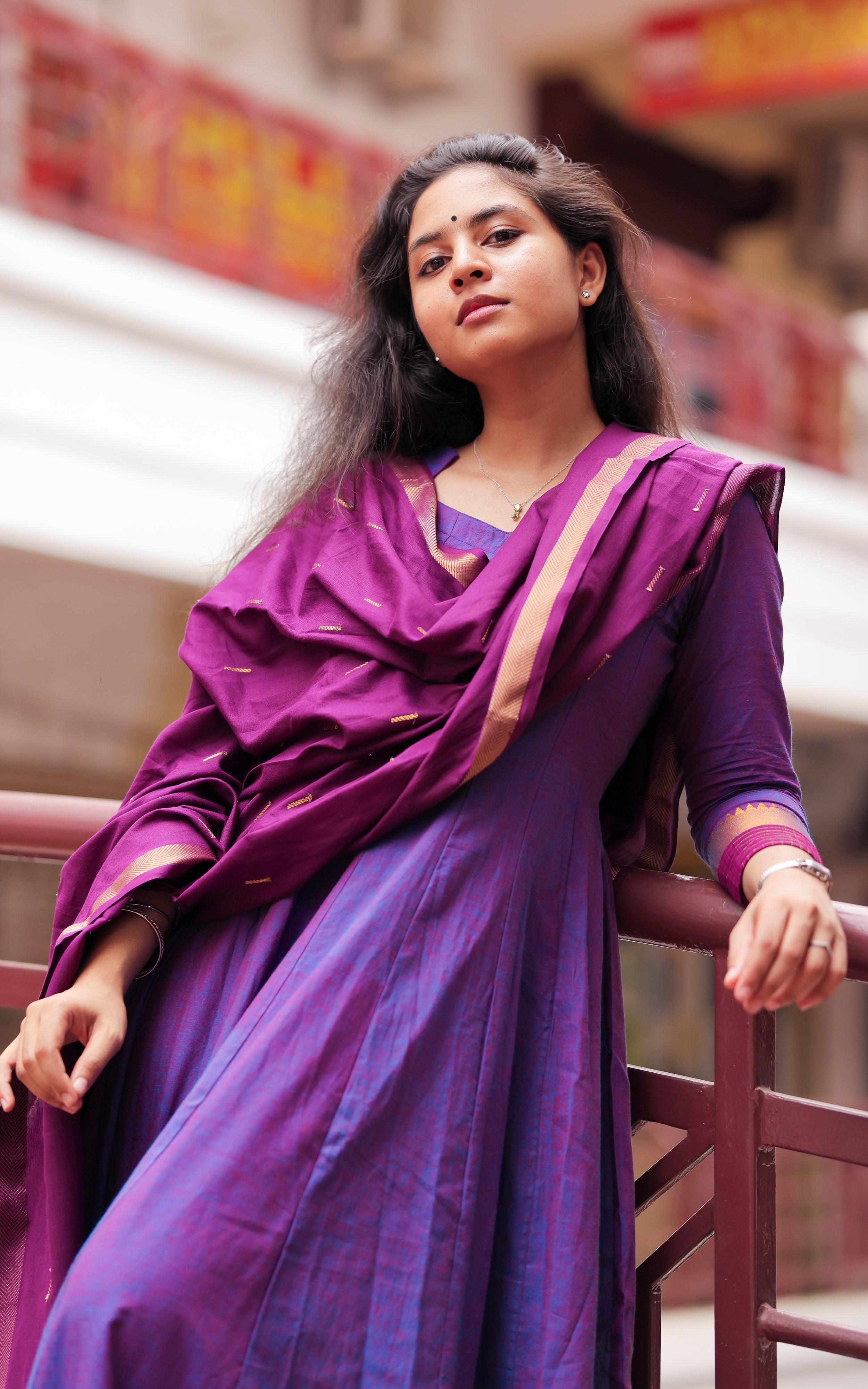 Aninagai Dark Purple (Kurti+Dupatta)