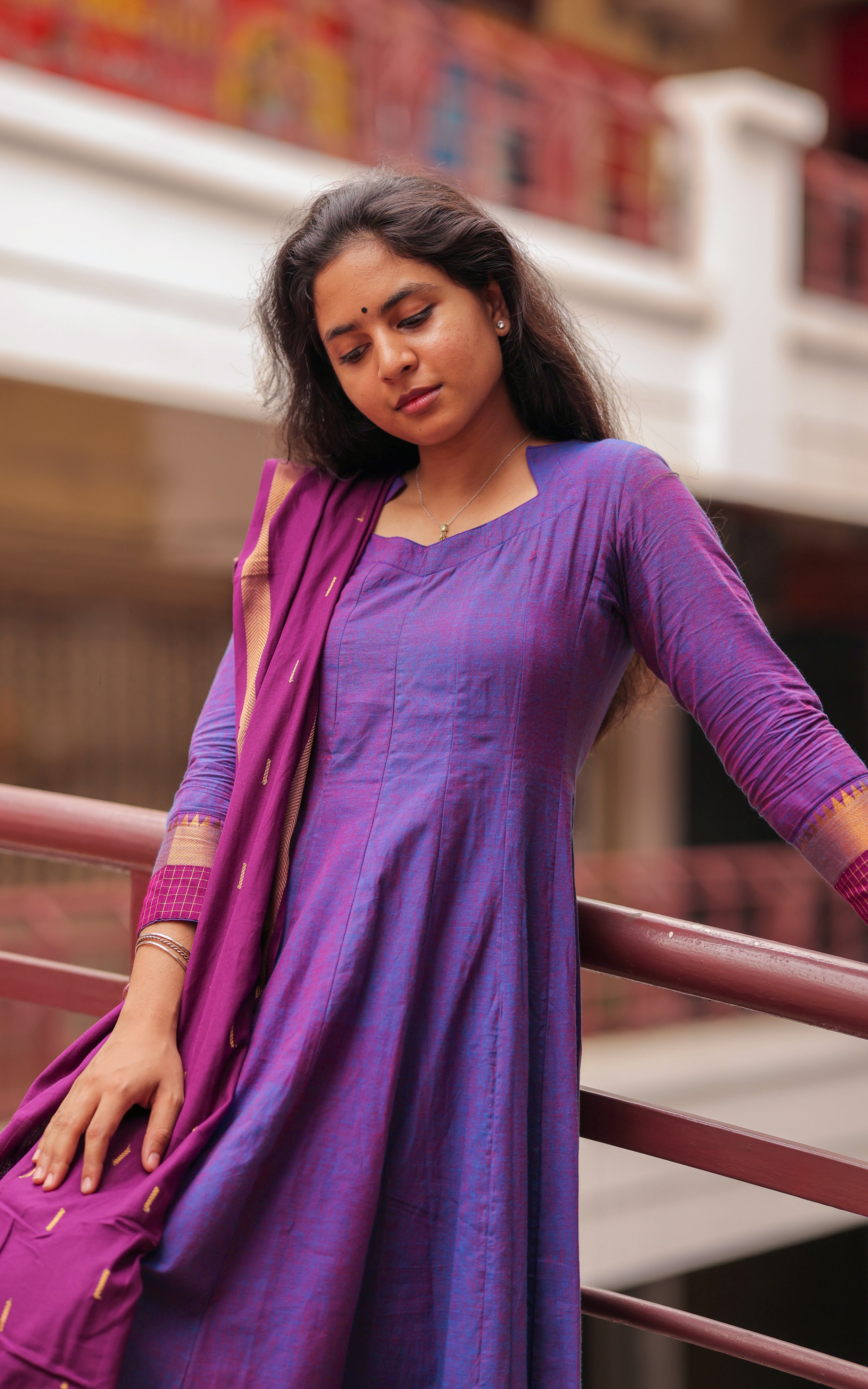 Aninagai Dark Purple (Kurti+Dupatta)