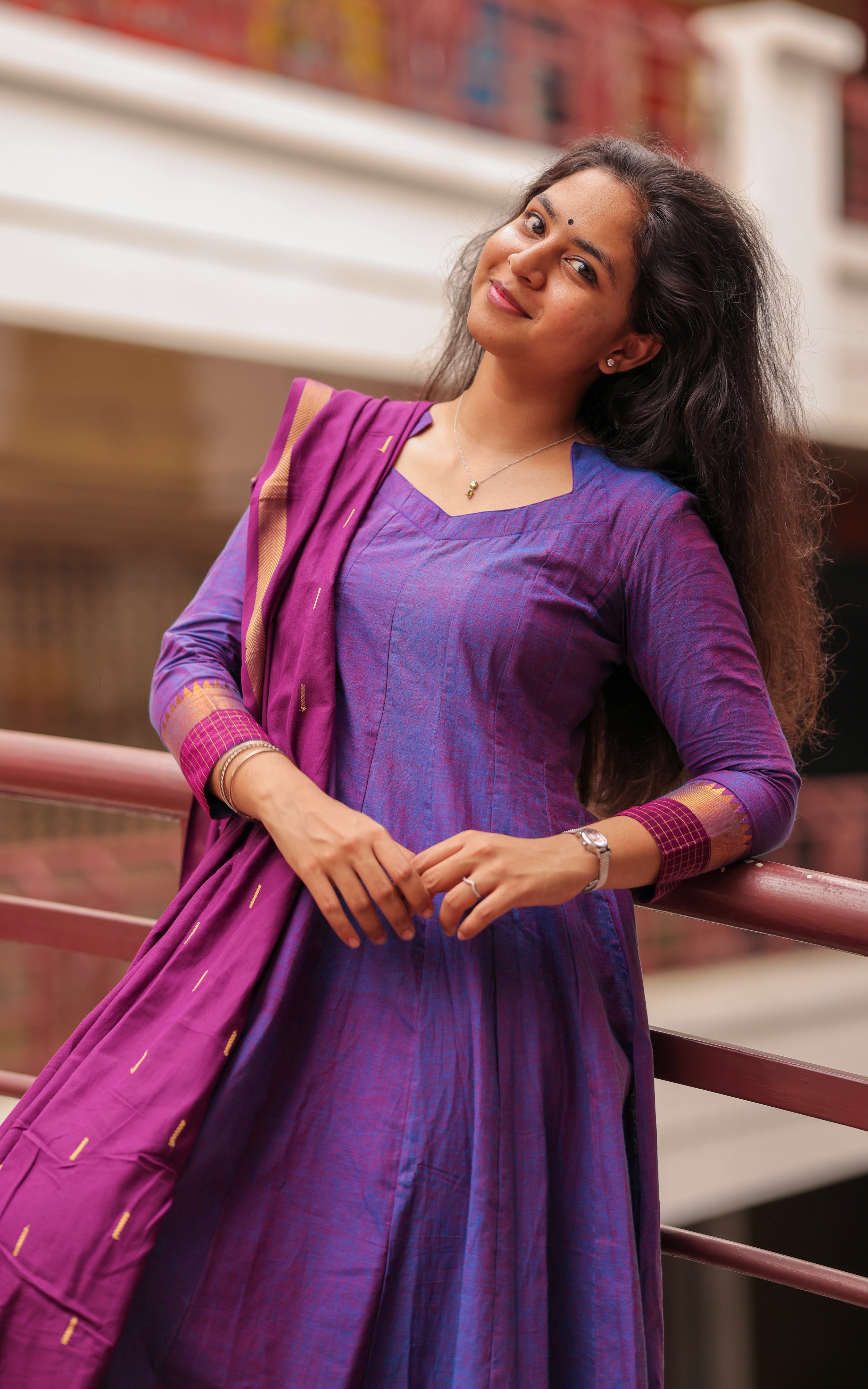 Aninagai Dark Purple (Kurti+Dupatta)