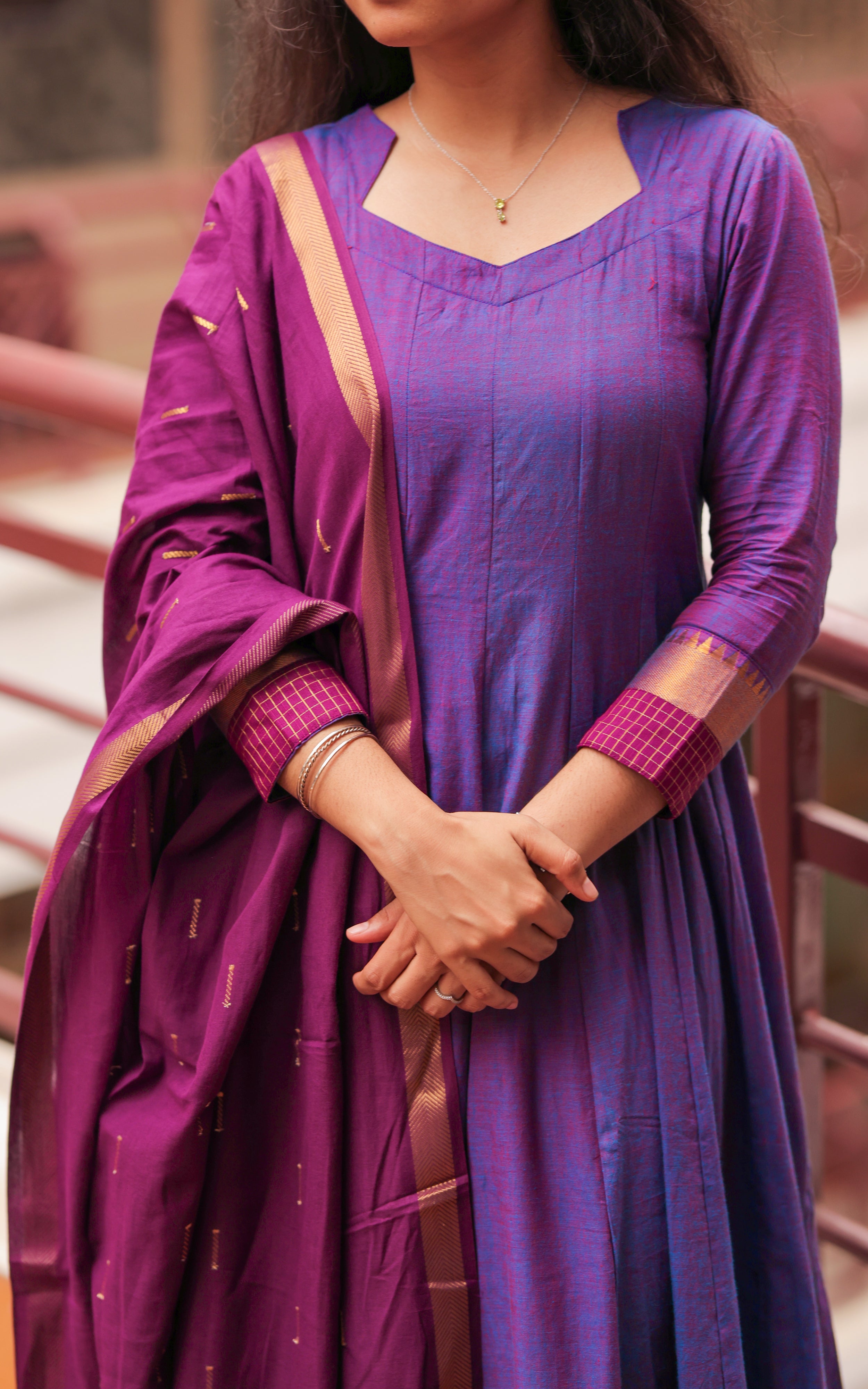 Aninagai Dark Purple (Kurti+Dupatta)