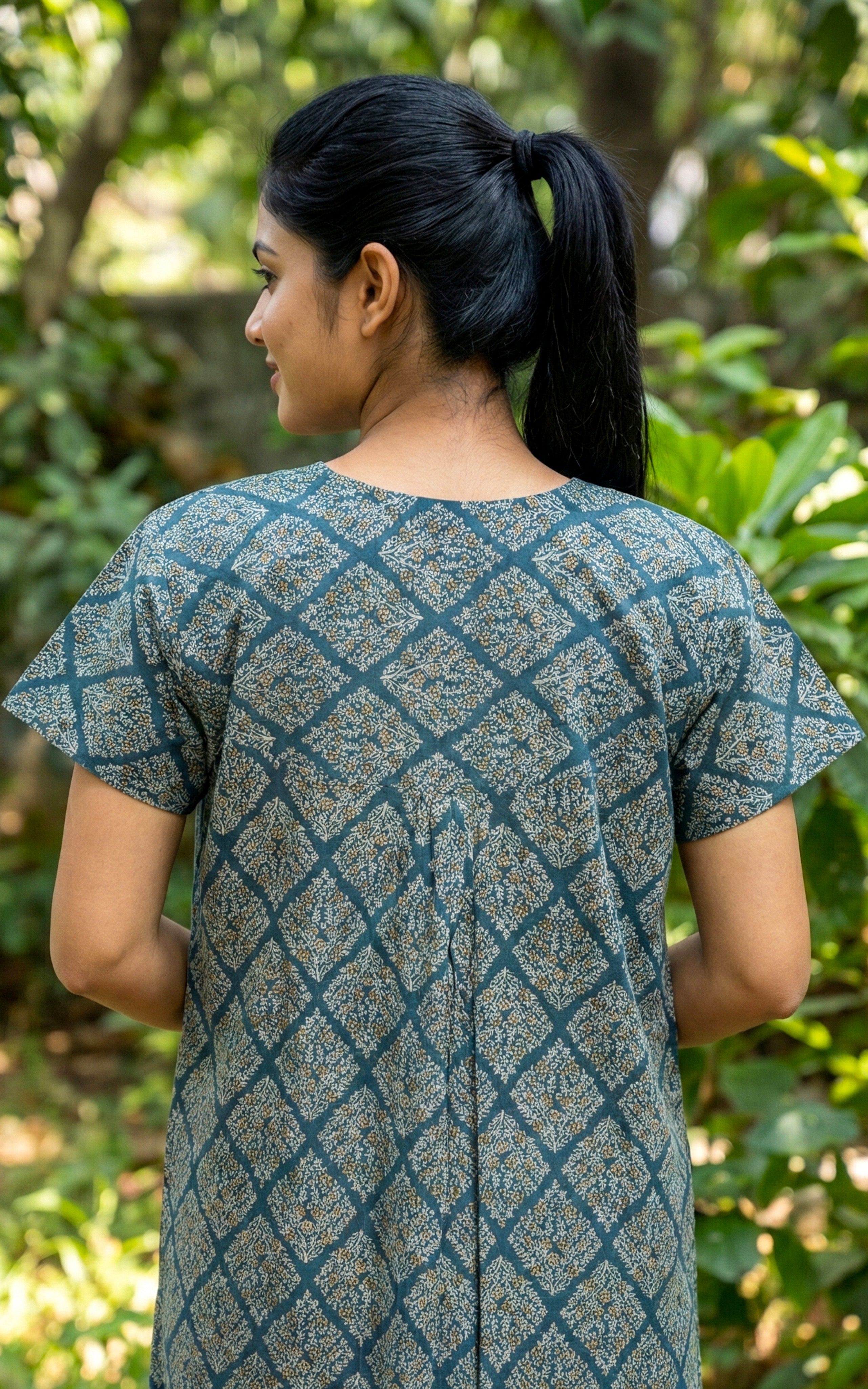 Comfortable printed cotton nighty for women