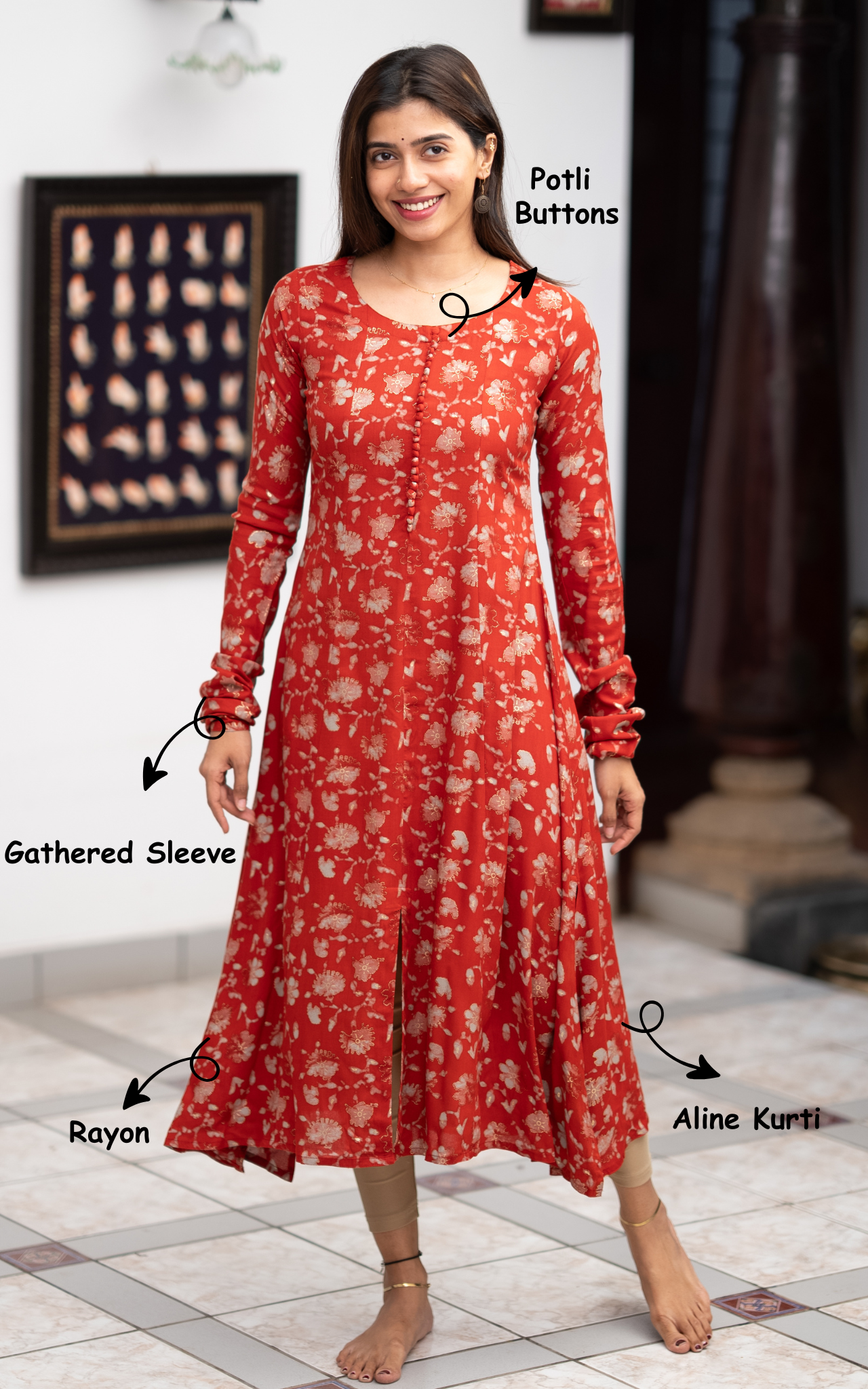Amira Floral Rust