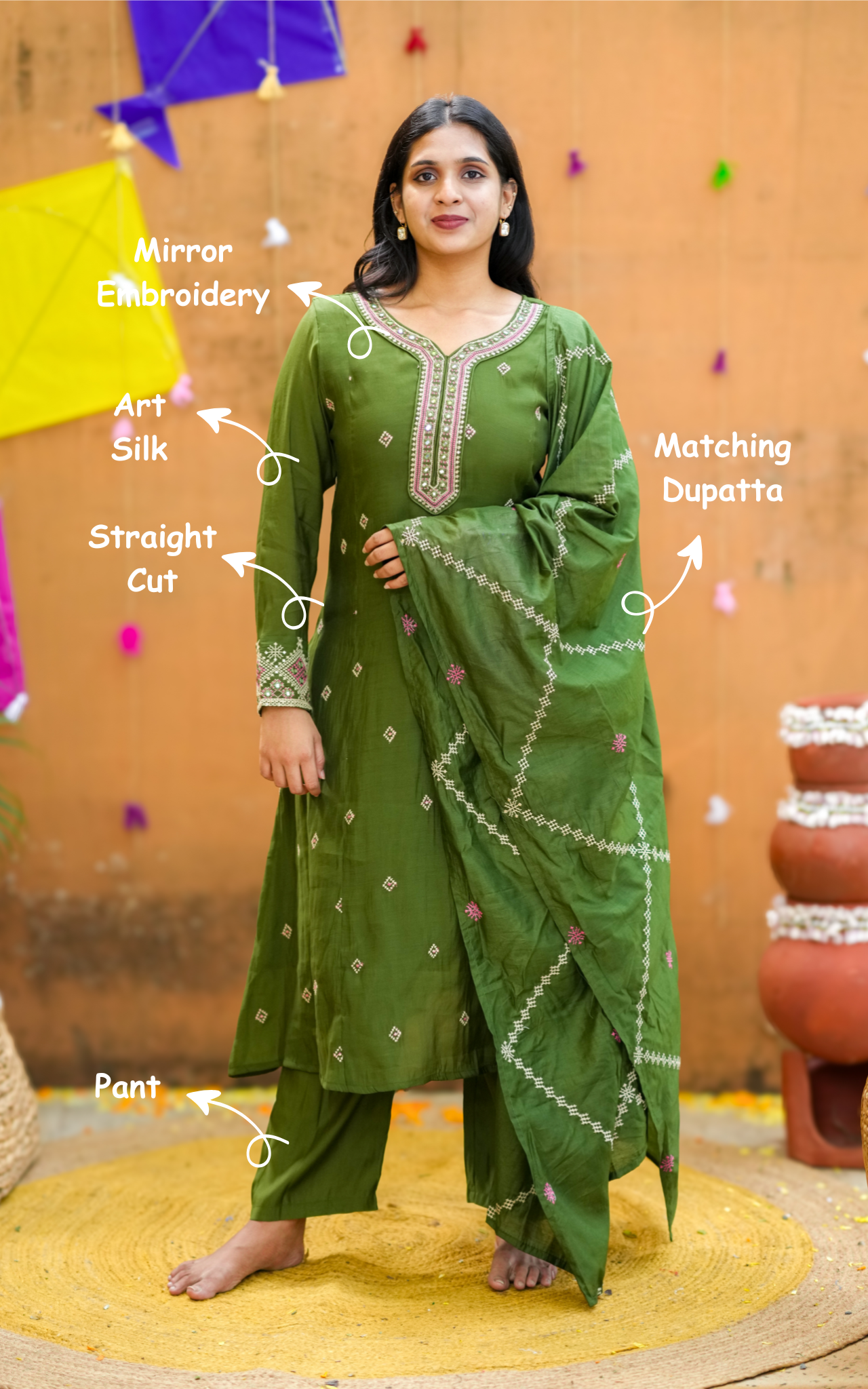 Aathmika (Kurti+Pant+Dupatta)