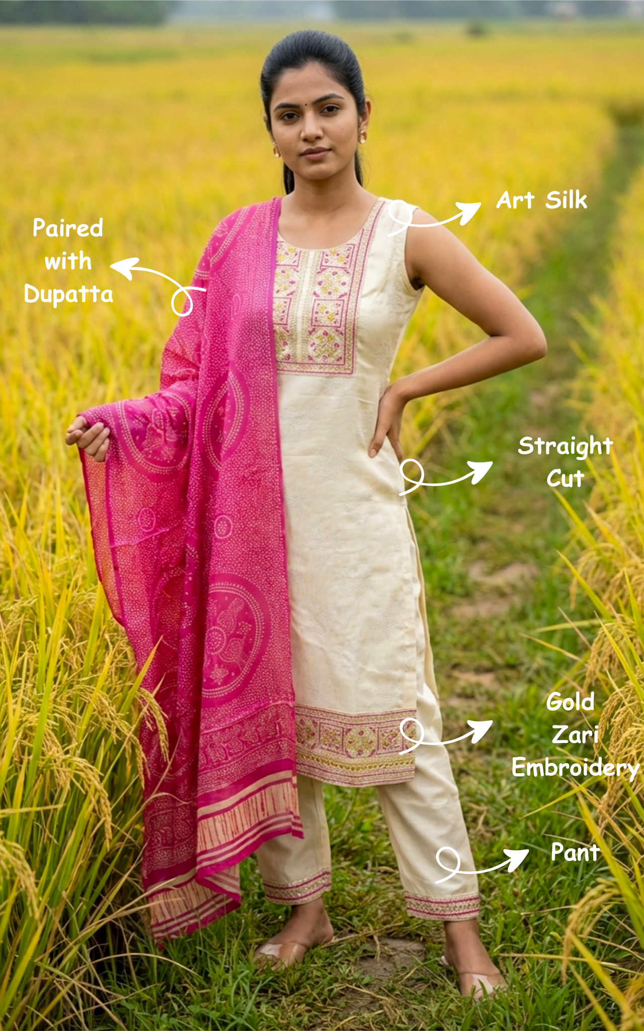 Rinisha (Kurti+Pant+Dupatta)