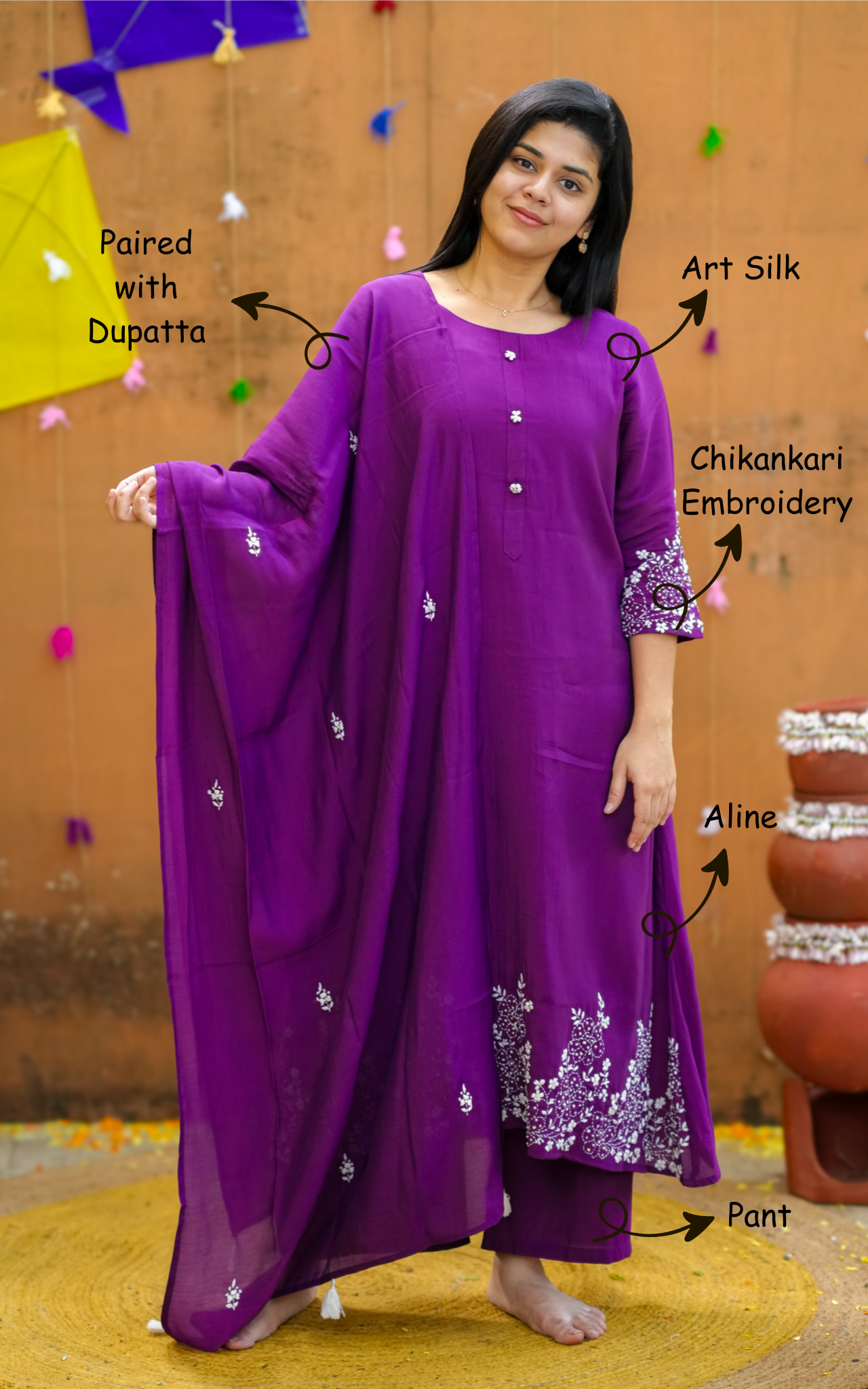 Sendhazhini B (Kurti+Pant+Dupatta)